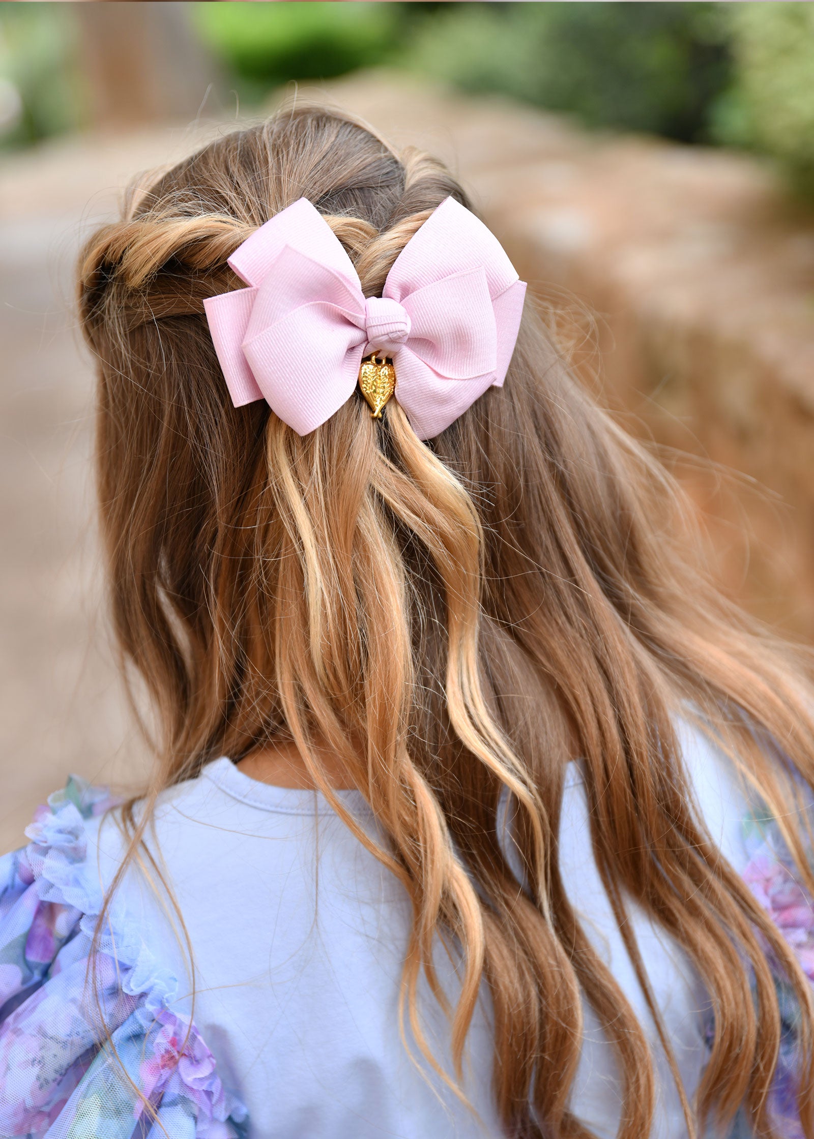 Metallic Big Bow Pink