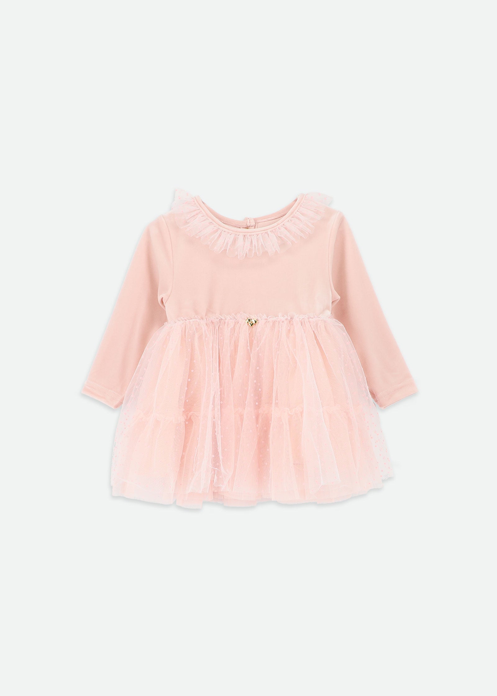 Micha Velveteen Baby Dress Sweet Blush