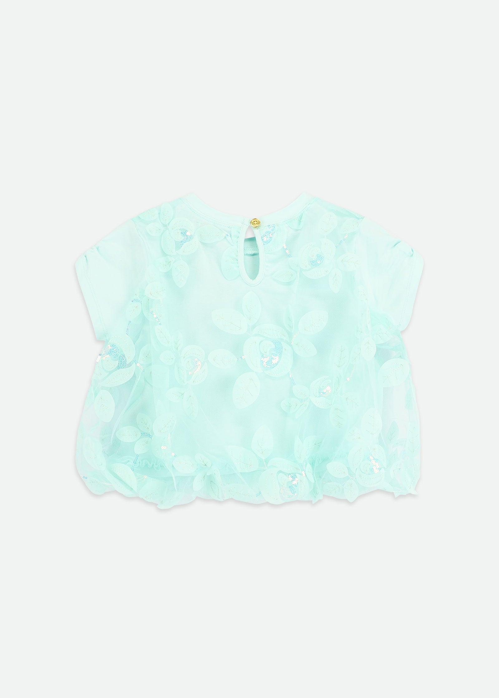 Michelle Embroidered 3D Bud Top Mint