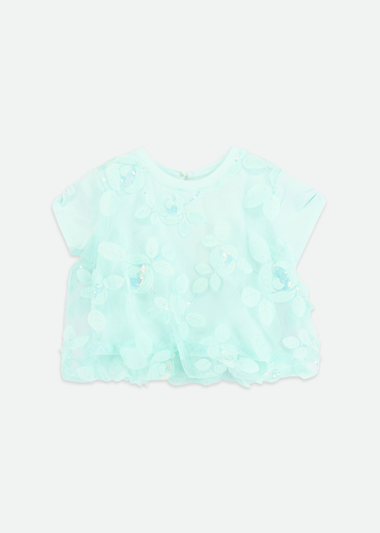 Michelle Embroidered 3D Bud Top Mint