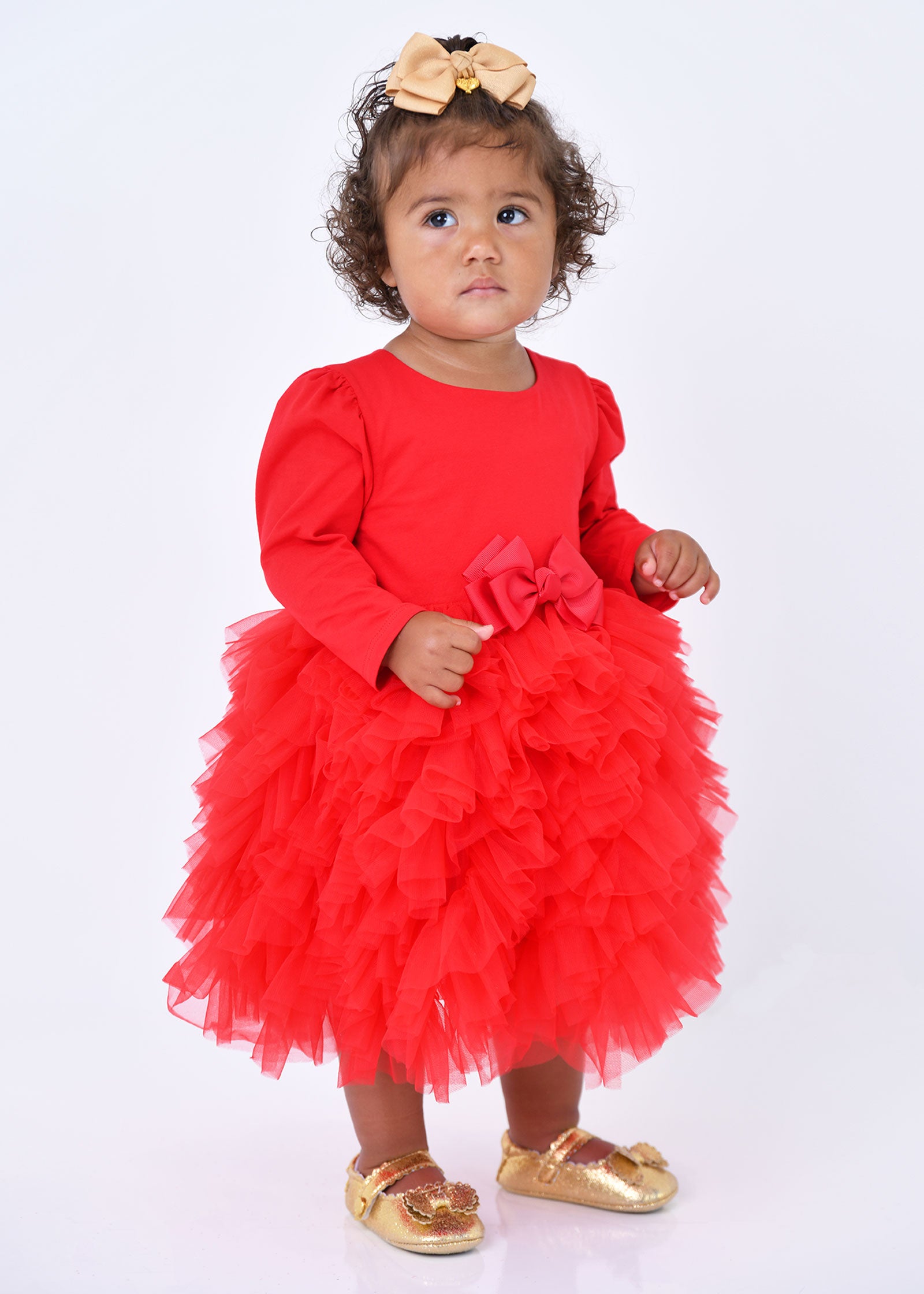 Mille Feuille Baby Dress Red