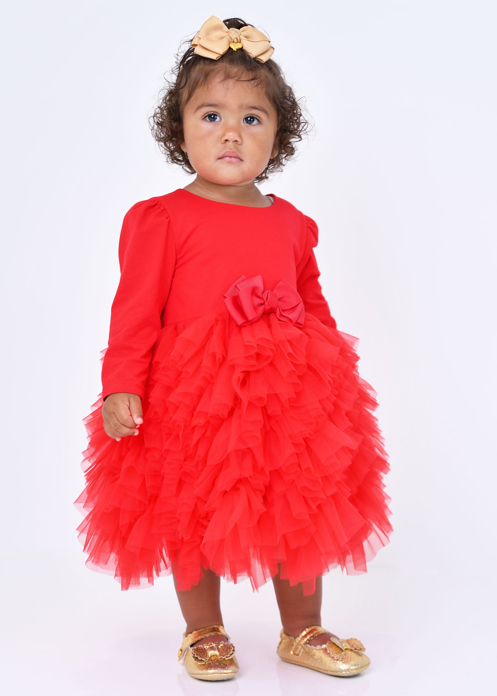 Mille Feuille Baby Dress Red