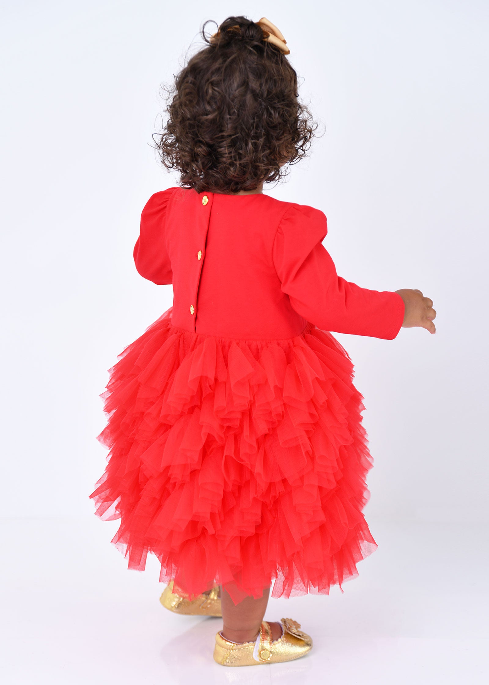 Mille Feuille Baby Dress Red