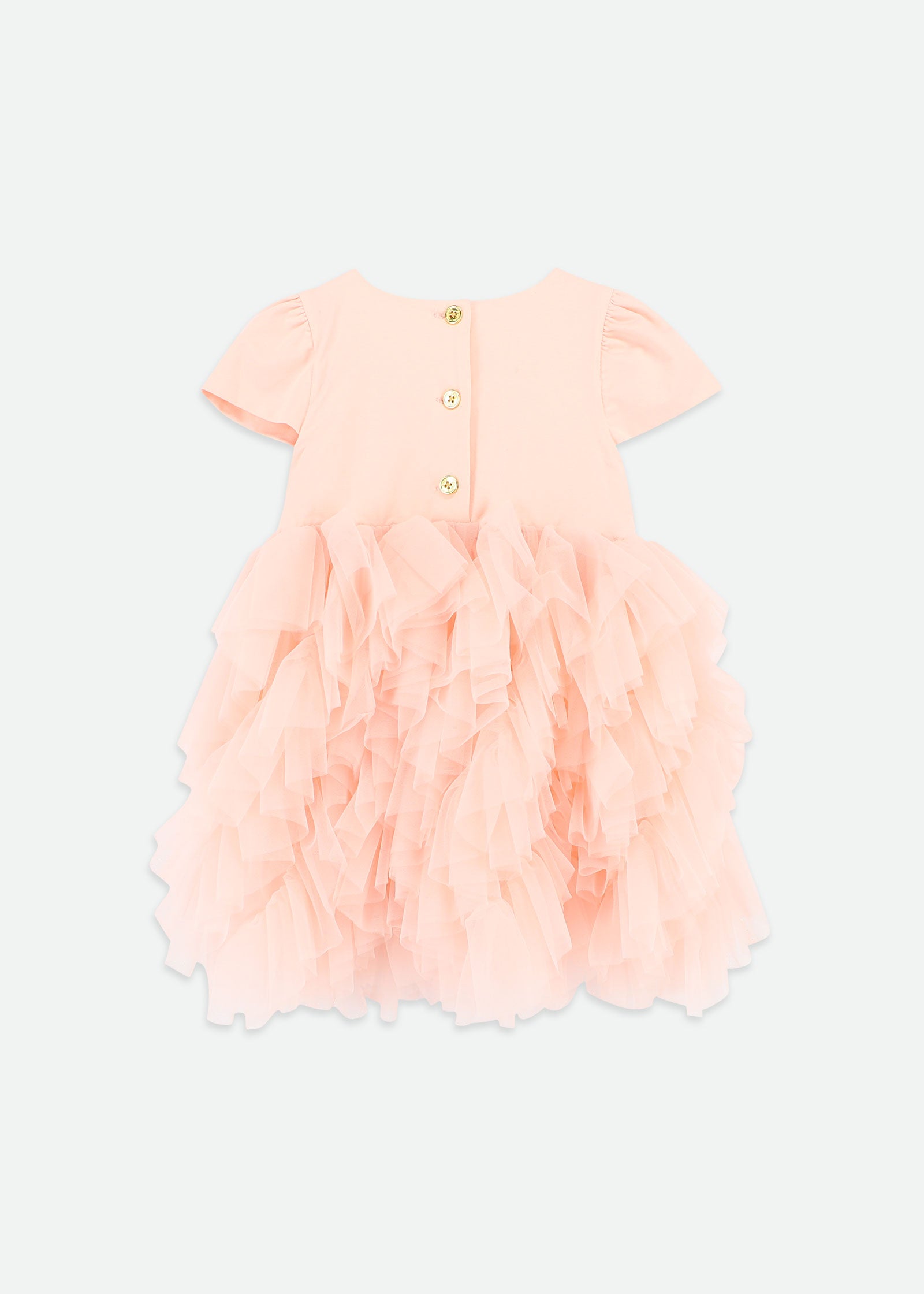 Mille Feuille S/S Baby Dress Peach