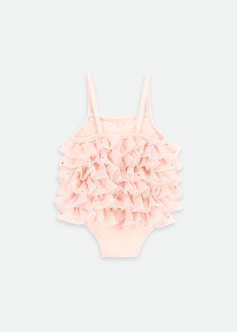 Minnow Sparkle Baby Swimsuit Pale Pink