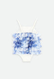 Minnow Blue Flower Baby Swimsuit Snowdrop