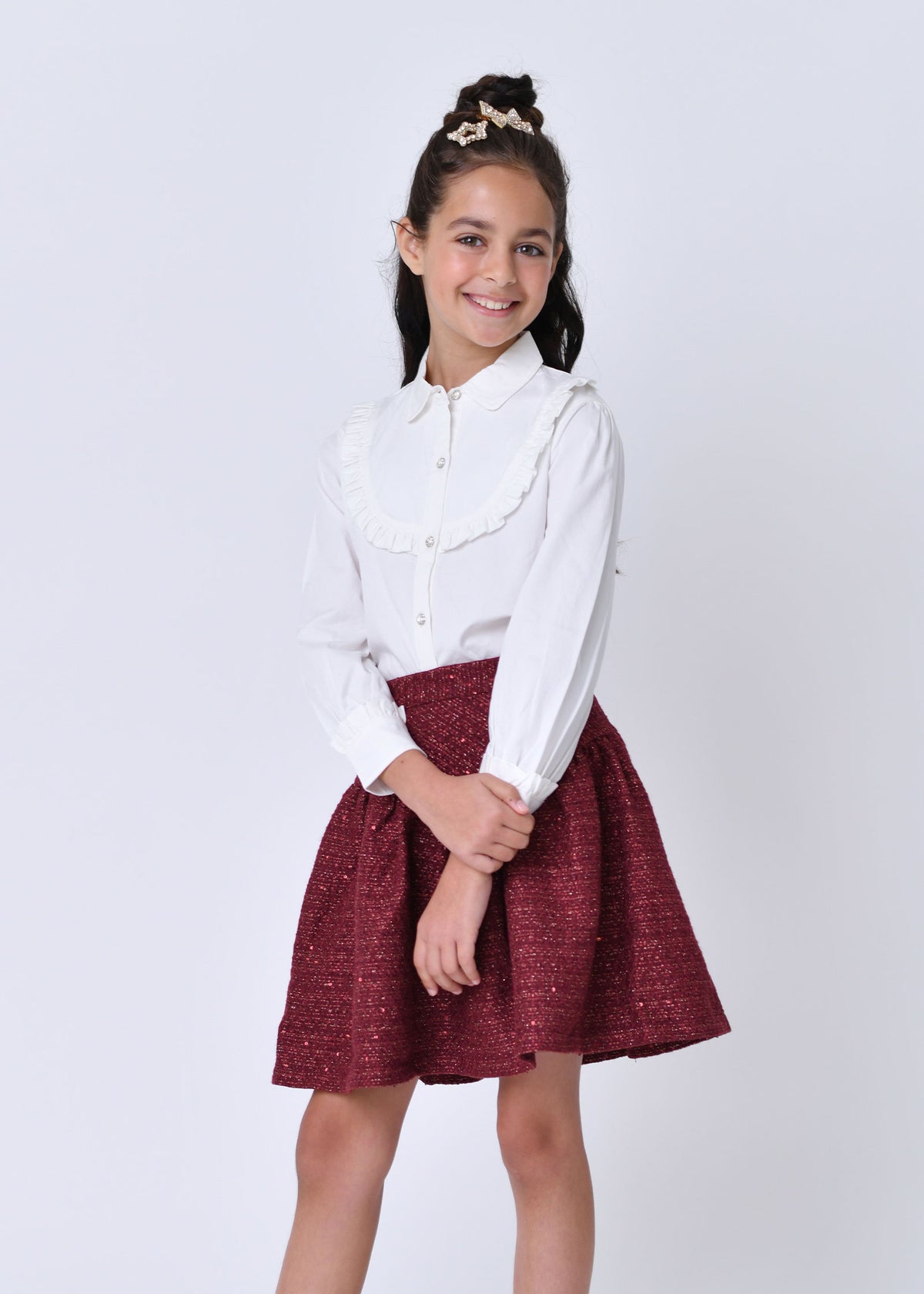 Mira Frill Detail Blouse Snowdrop