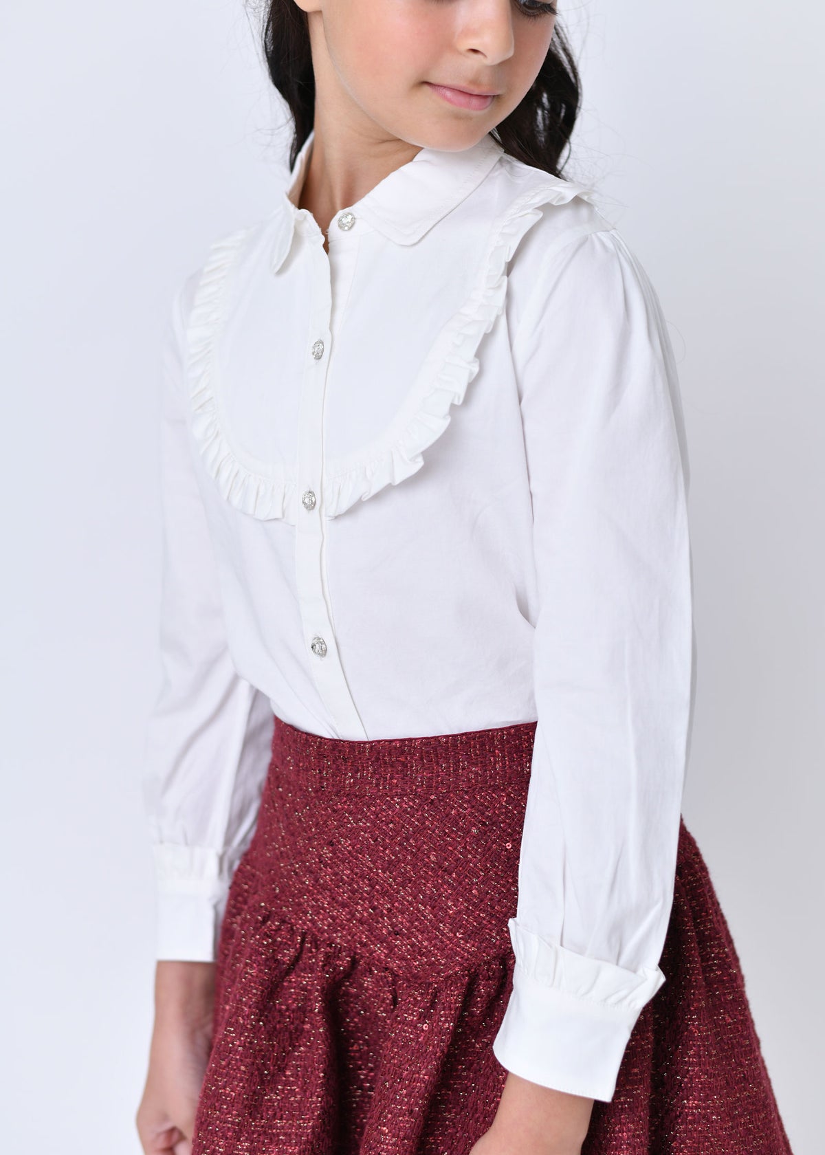 Mira Frill Detail Blouse Snowdrop