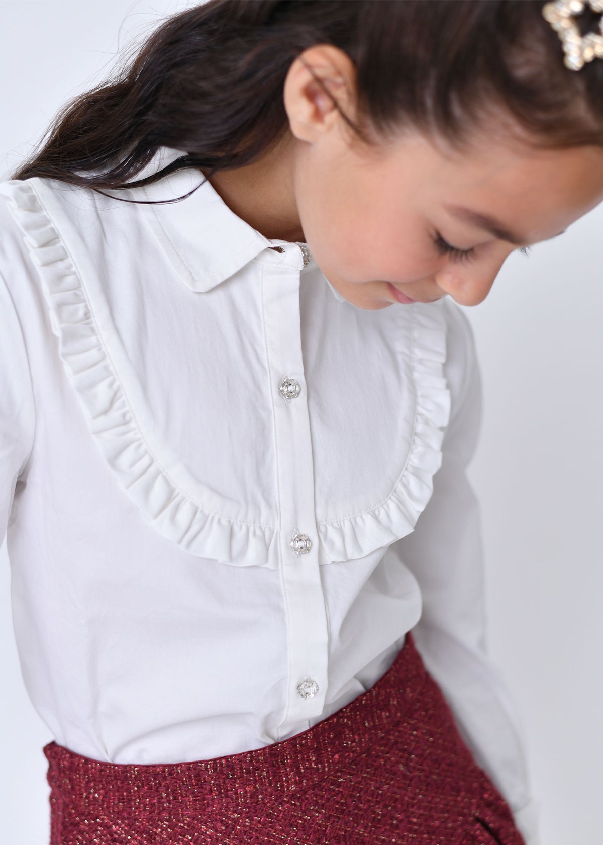 Mira Frill Detail Blouse Snowdrop