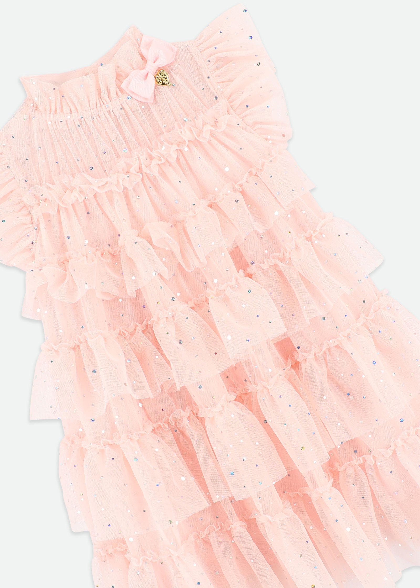 Mitzi Sparkle Tiered Dress Pale Pink