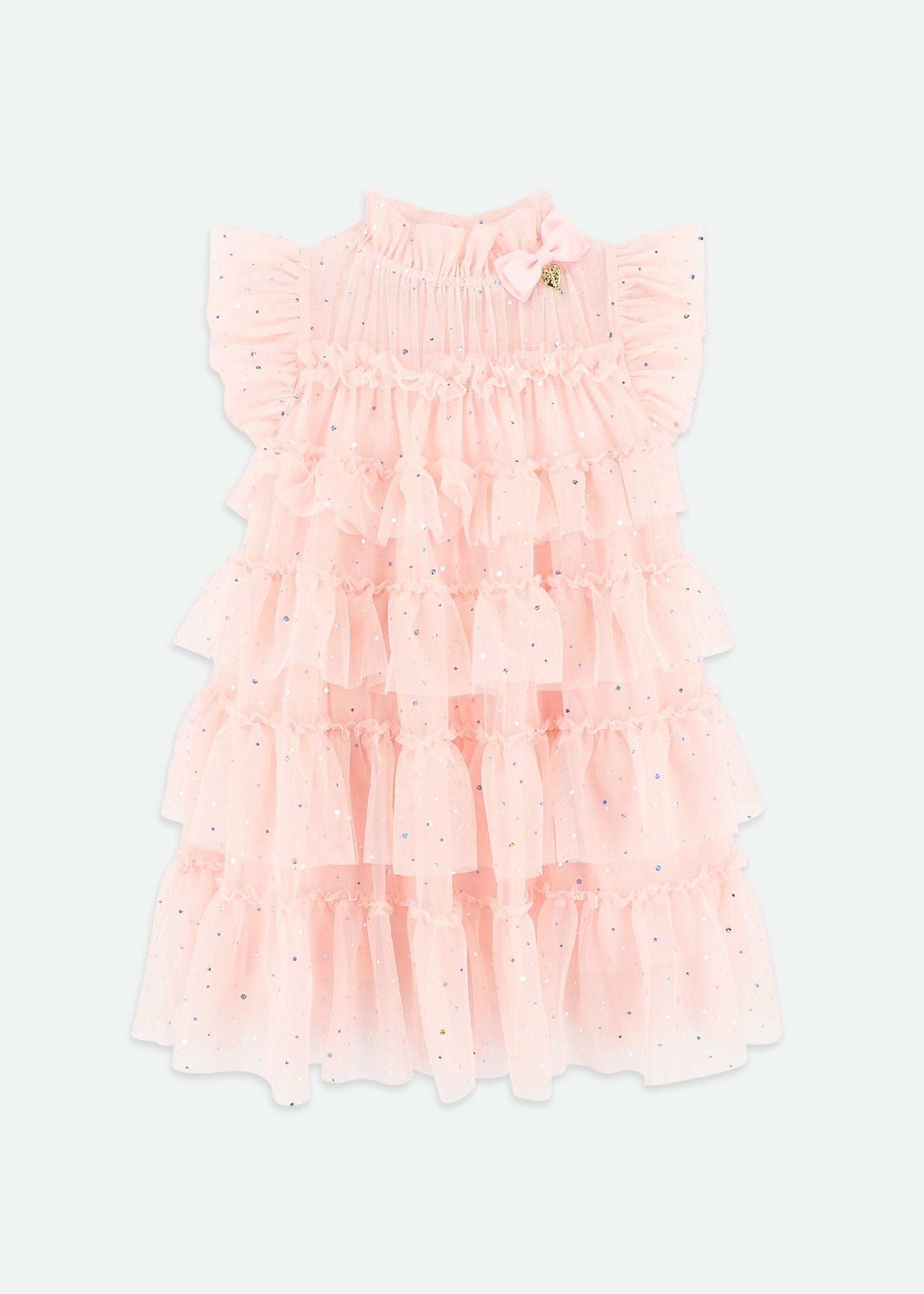 Mitzi Sparkle Tiered Dress Pale Pink