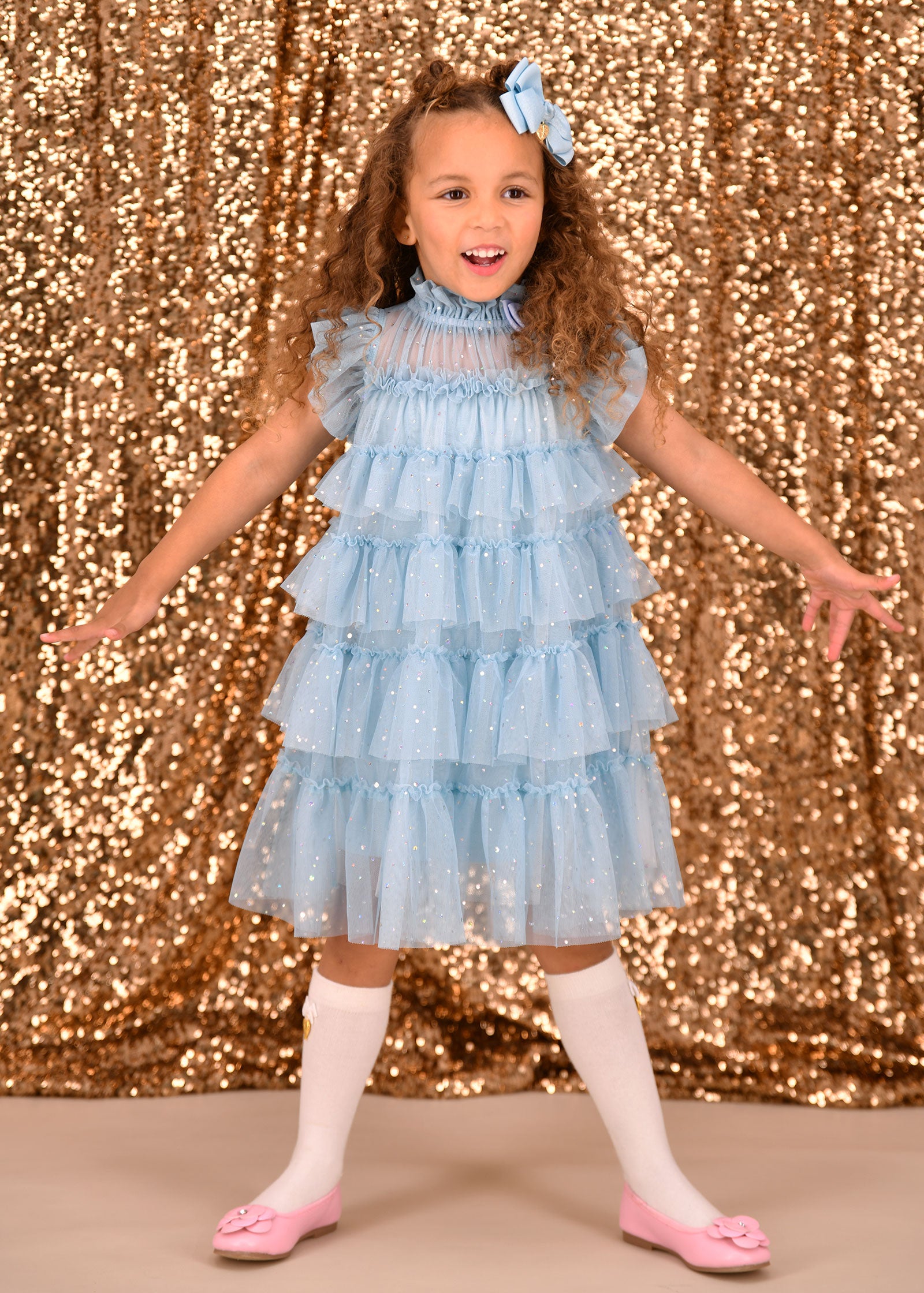 Mitzi Sparkle Dress Porcelain Blue