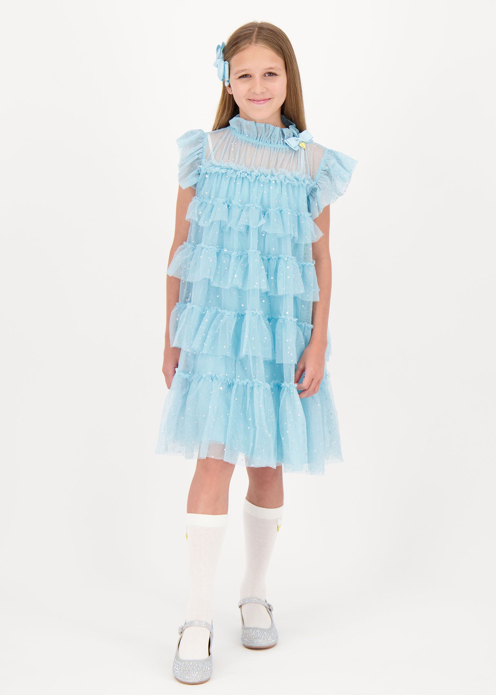 Mitzi Sparkle Dress Porcelain Blue