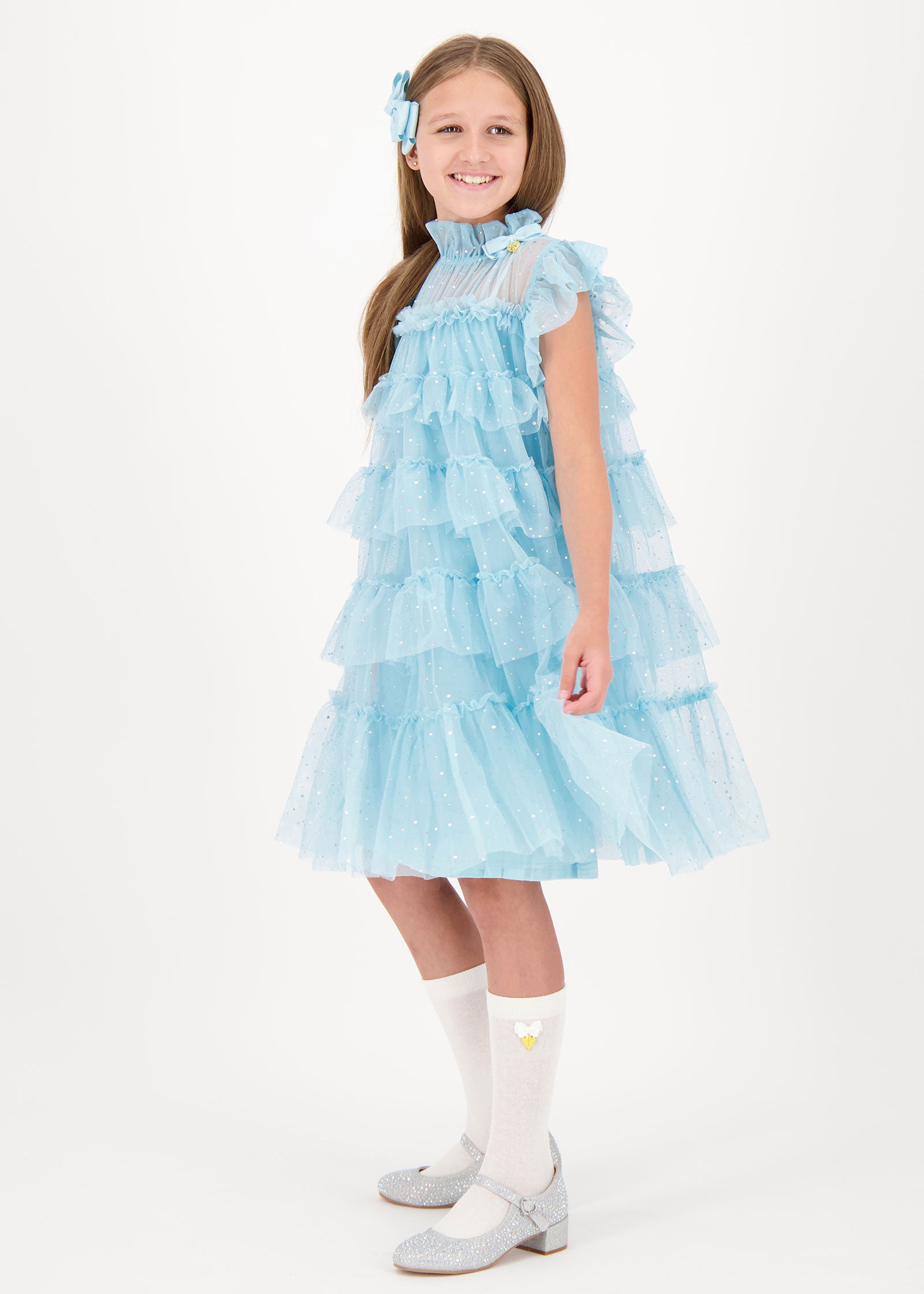 Mitzi Sparkle Dress Porcelain Blue