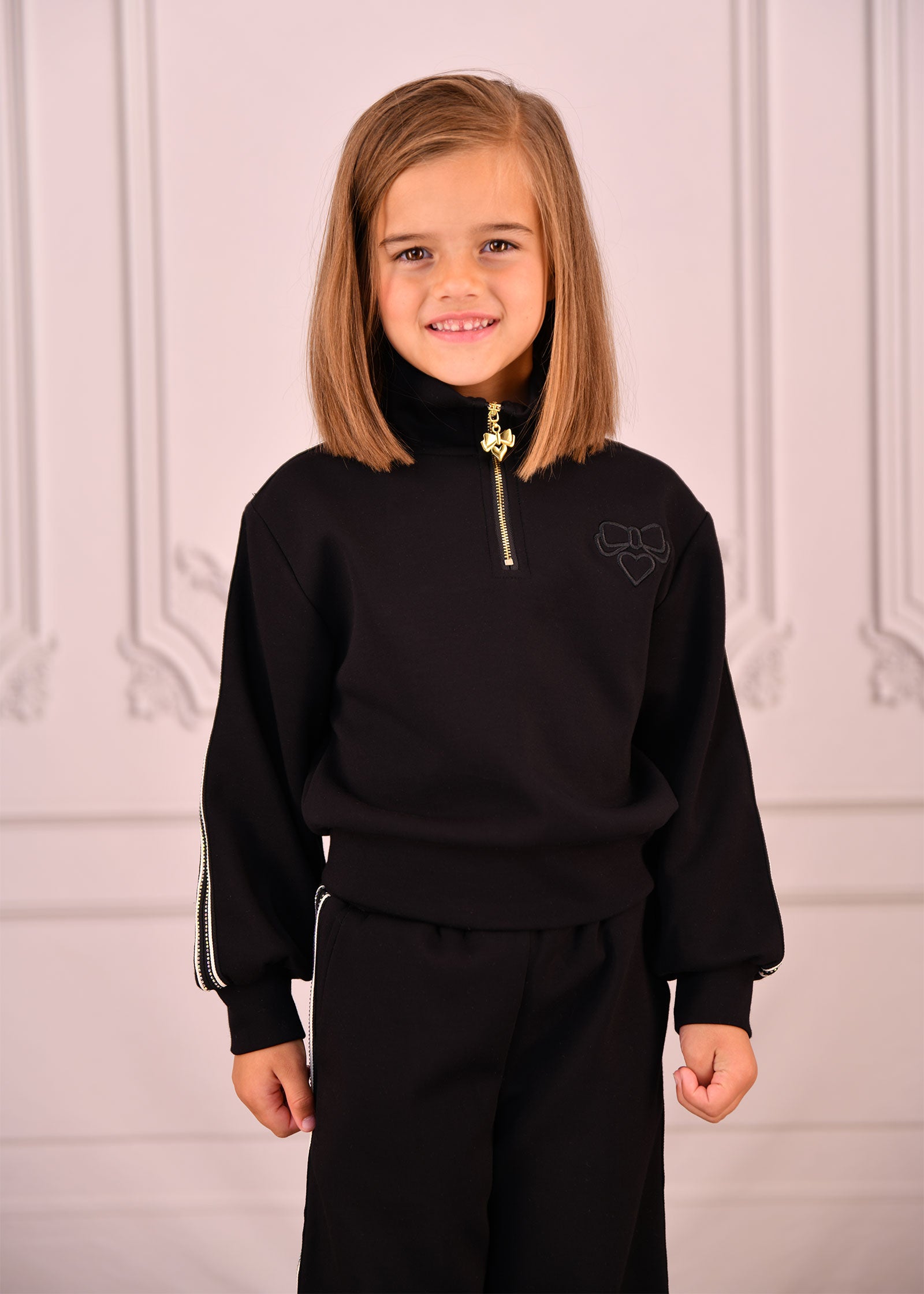 Molly Half Zip and Jogger Set Black