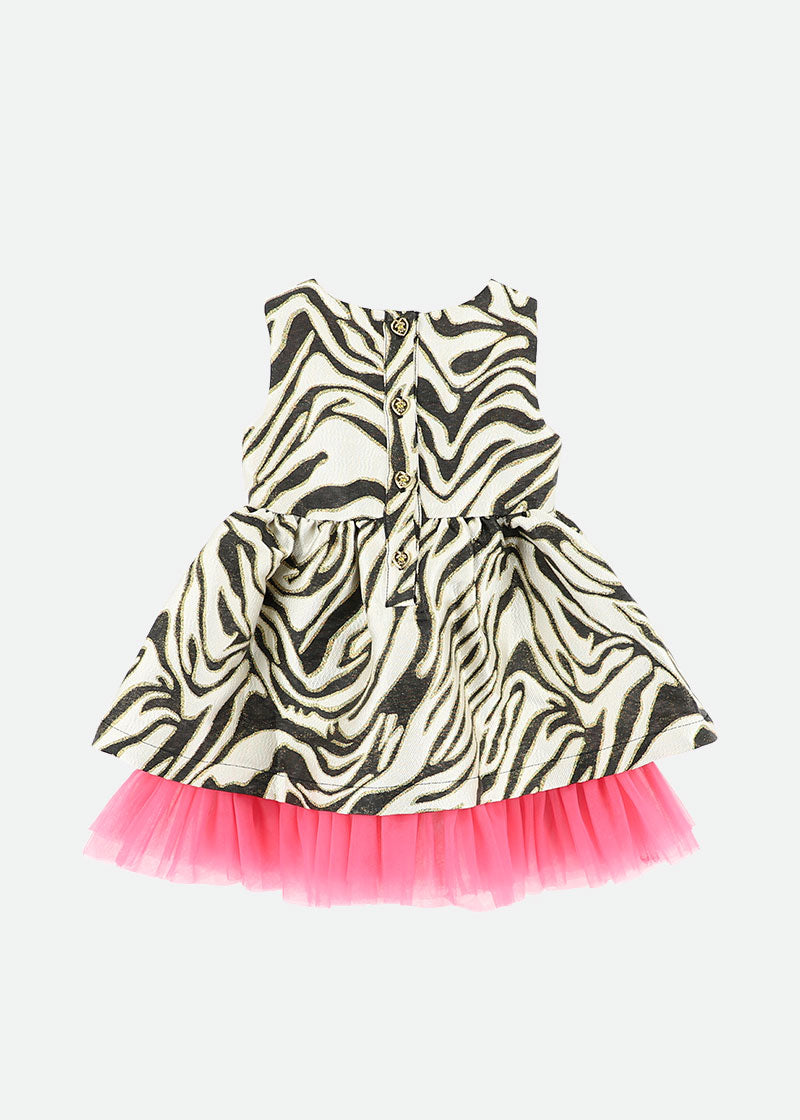 Monty Zebra Baby Dress White/Black