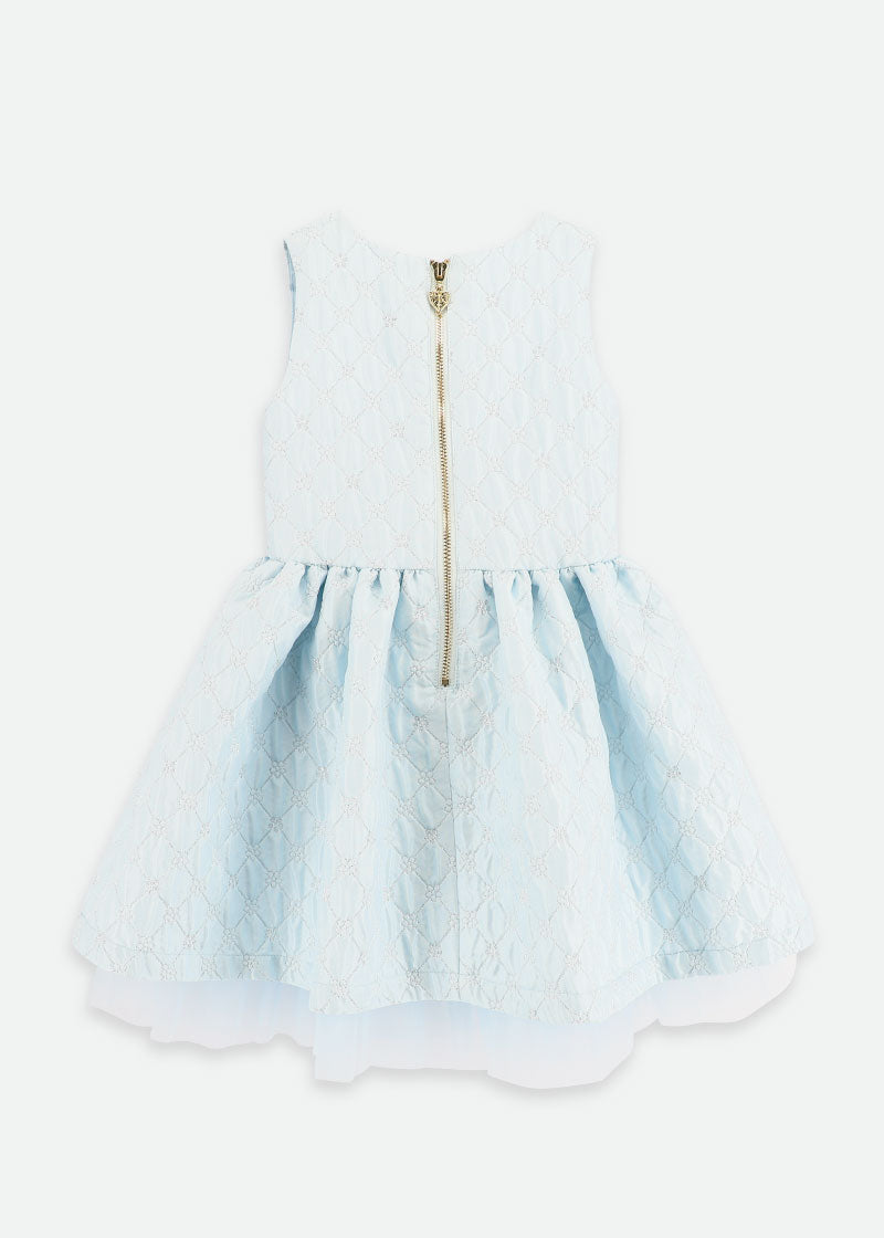 Monty Tiny Flower Jacquard Dress Pale Blue