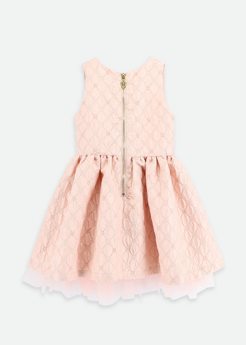 Monty Tiny Flower Jacquard Dress Blush Pink