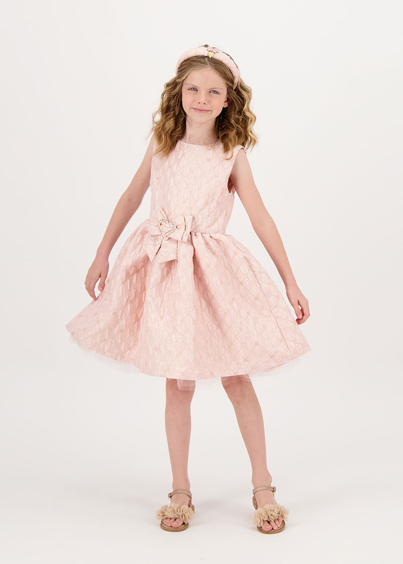 Monty Tiny Flower Jacquard Dress Blush Pink