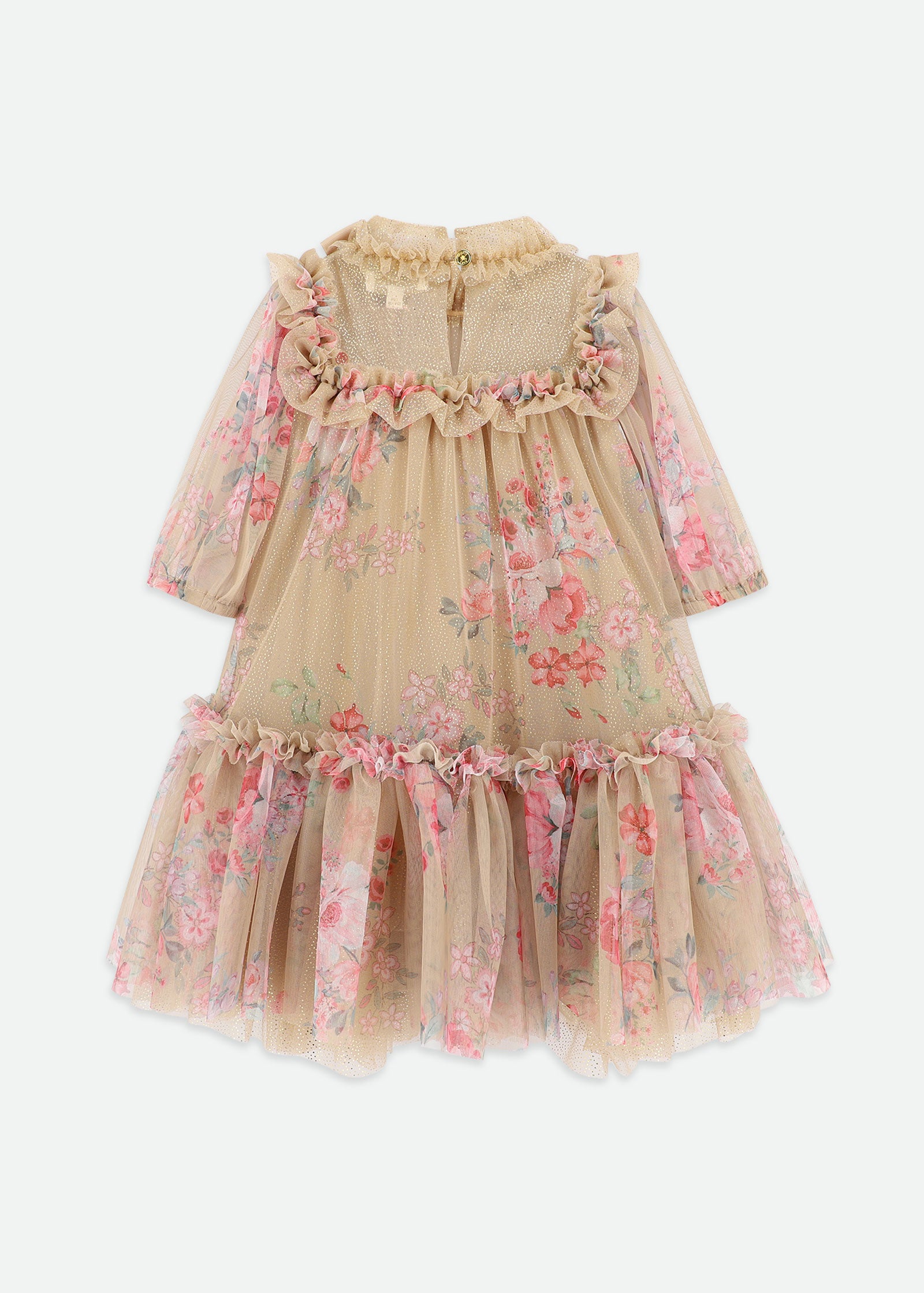 Myrtisa Flower Tulle Dress Sand