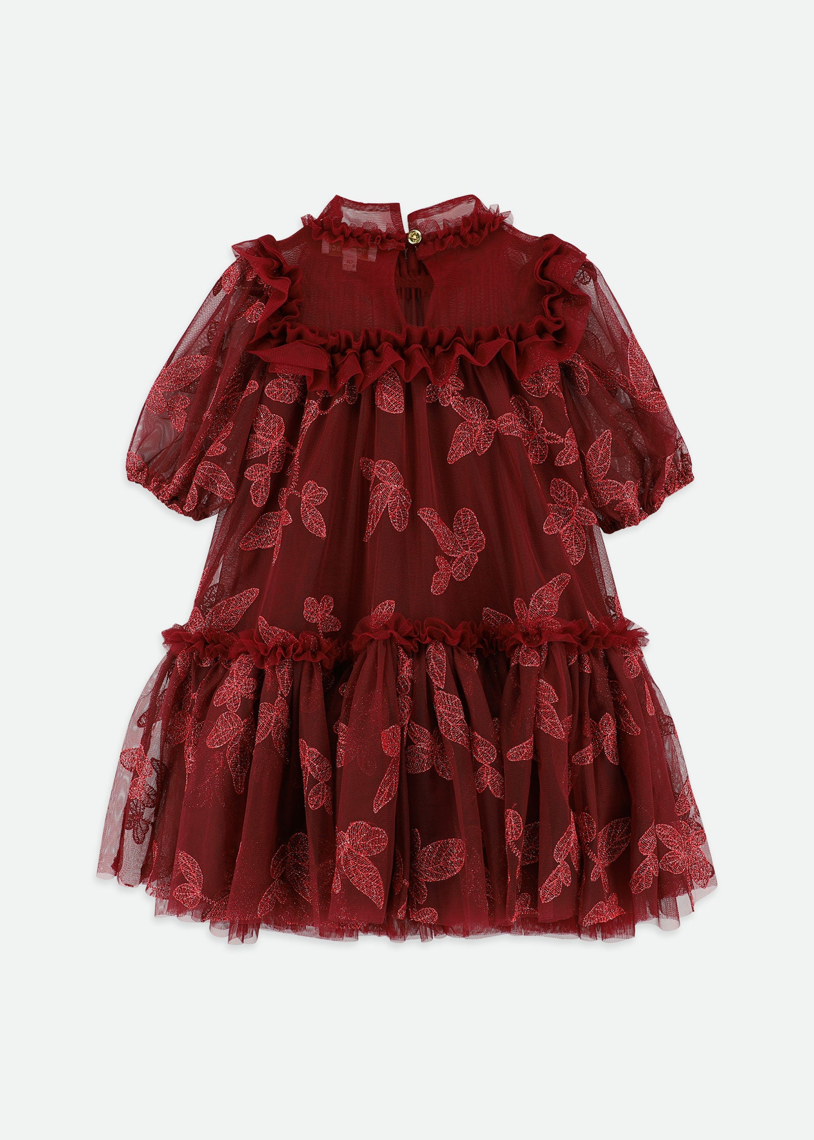 Myrtisa Embroidered Leaf Tulle Dress Port