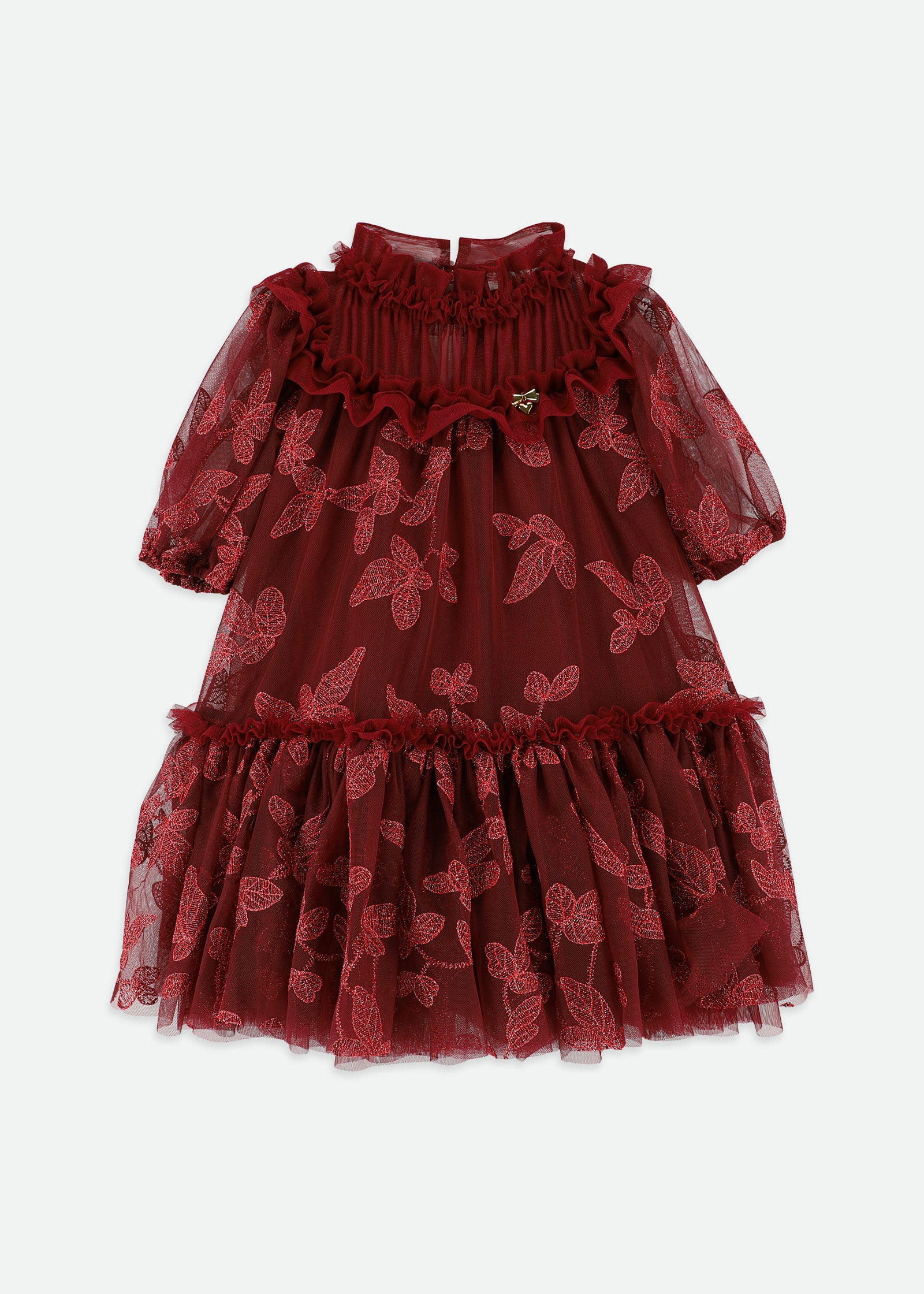 Mrytisa Embroidered Leaf Tulle Dress Port