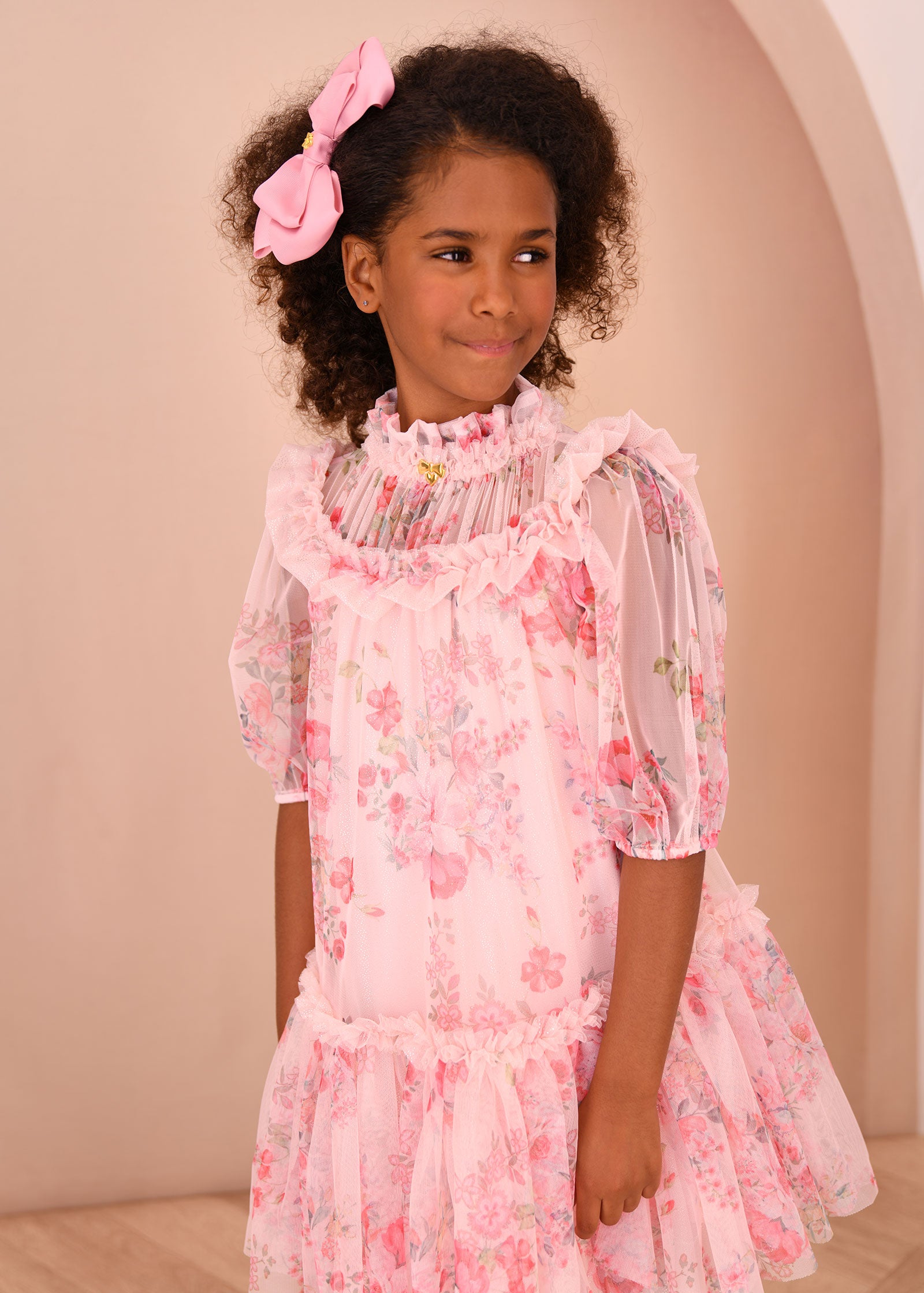 Myrtisa Posy Tulle Dress Pale Pink