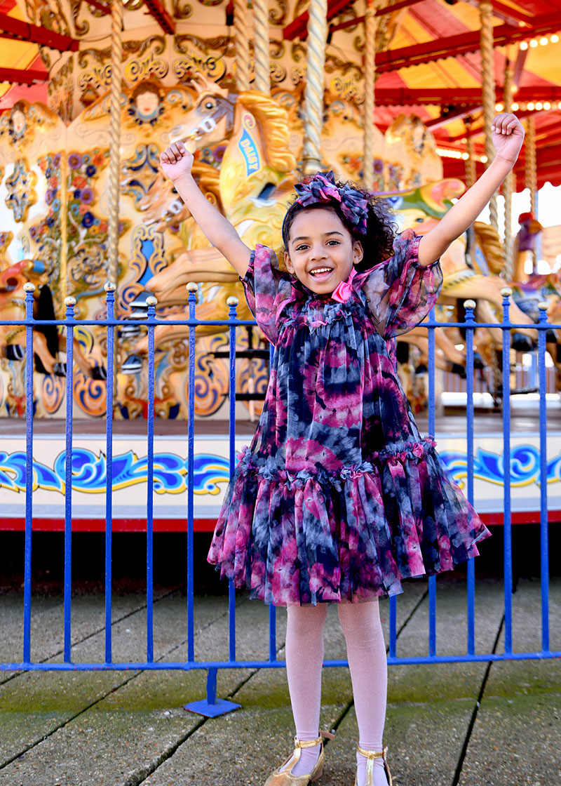 Myrtle Tie Dye Dress Navy