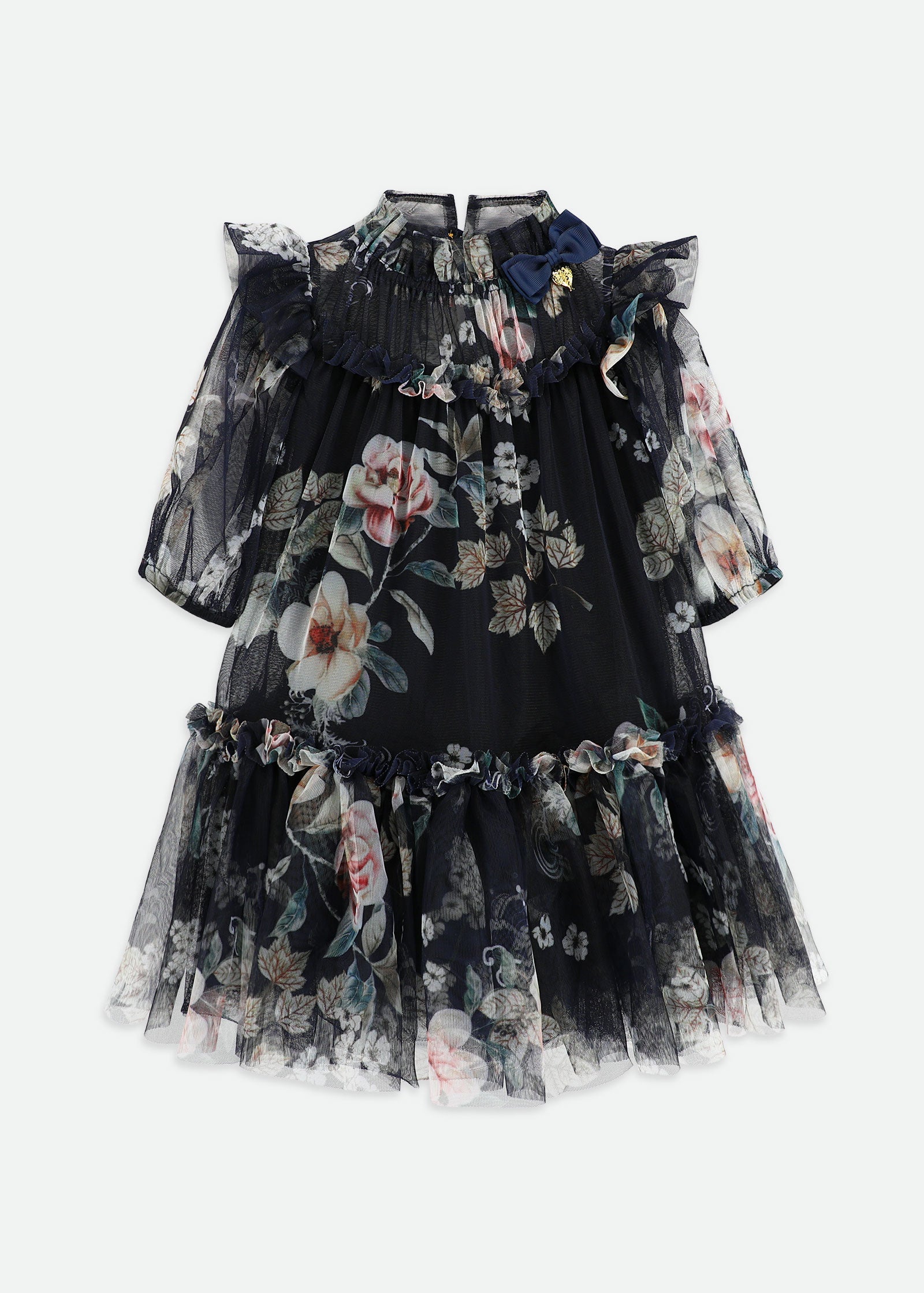 Myrtle Flower Tulle Dress Navy