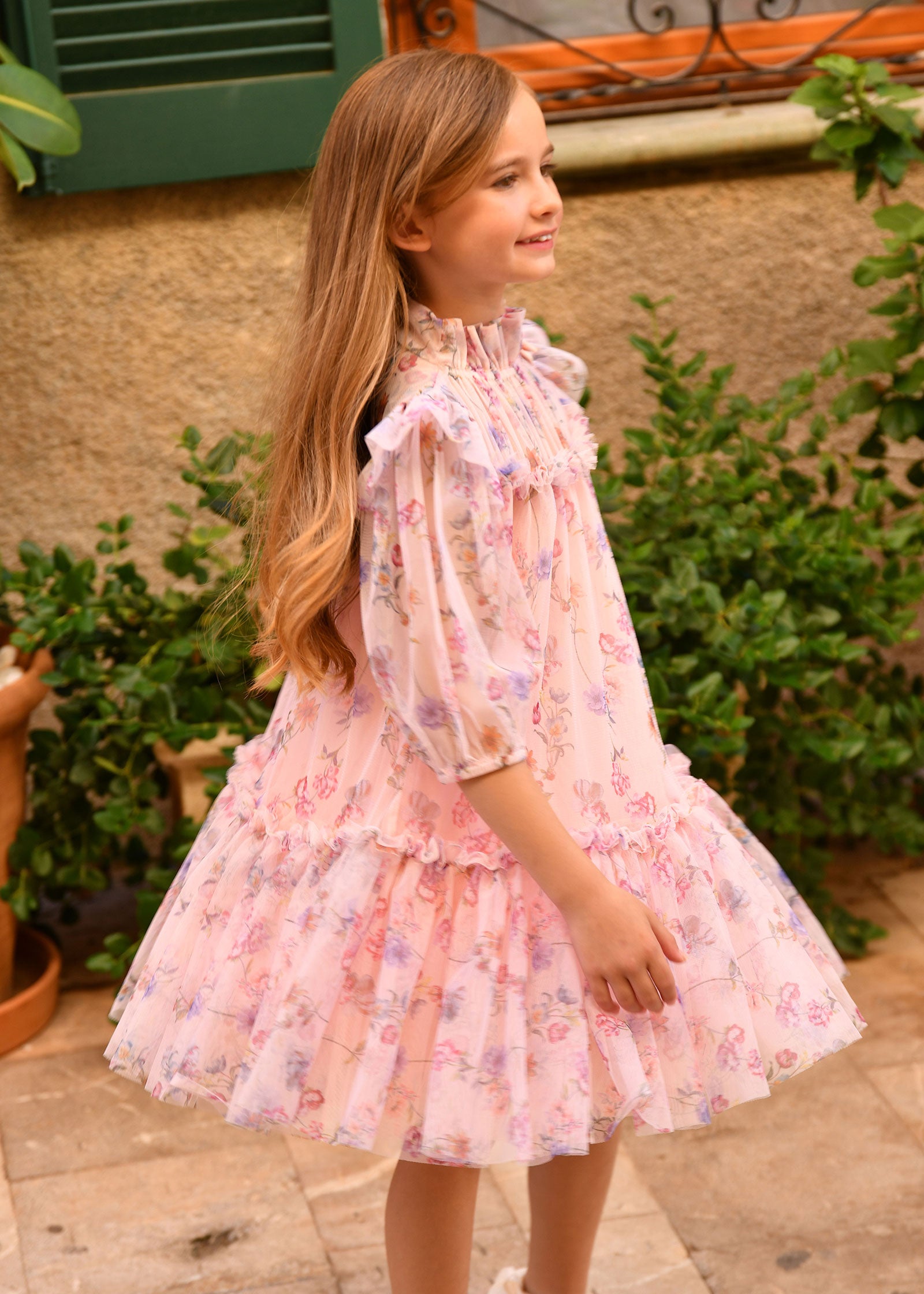 Myrtle Trail Flower Dress Peach