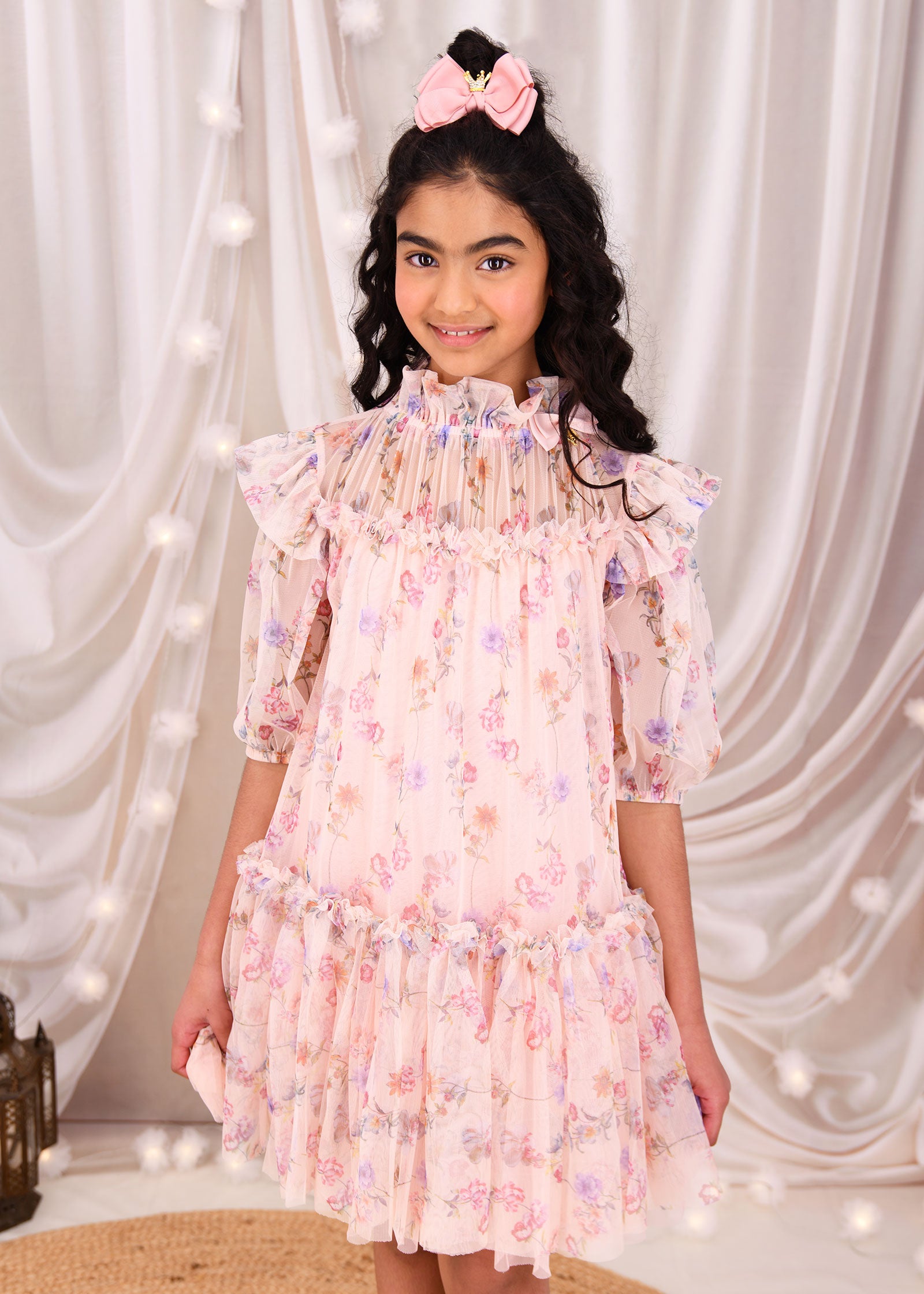 Myrtle Trail Flower Dress Peach