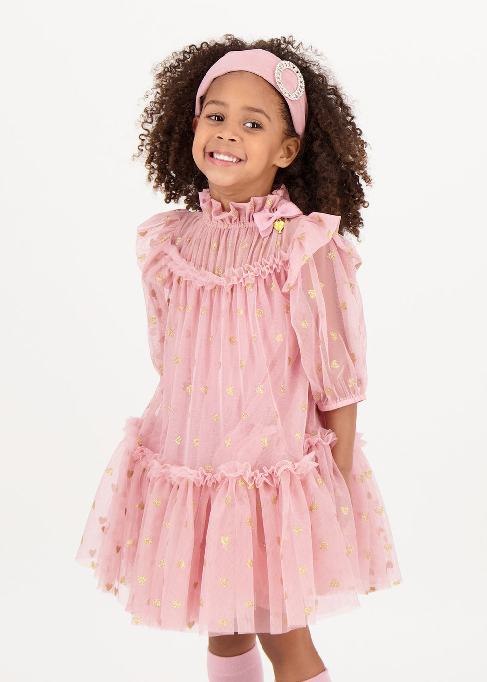 Myrtle Heart Tulle Dress Tea Rose