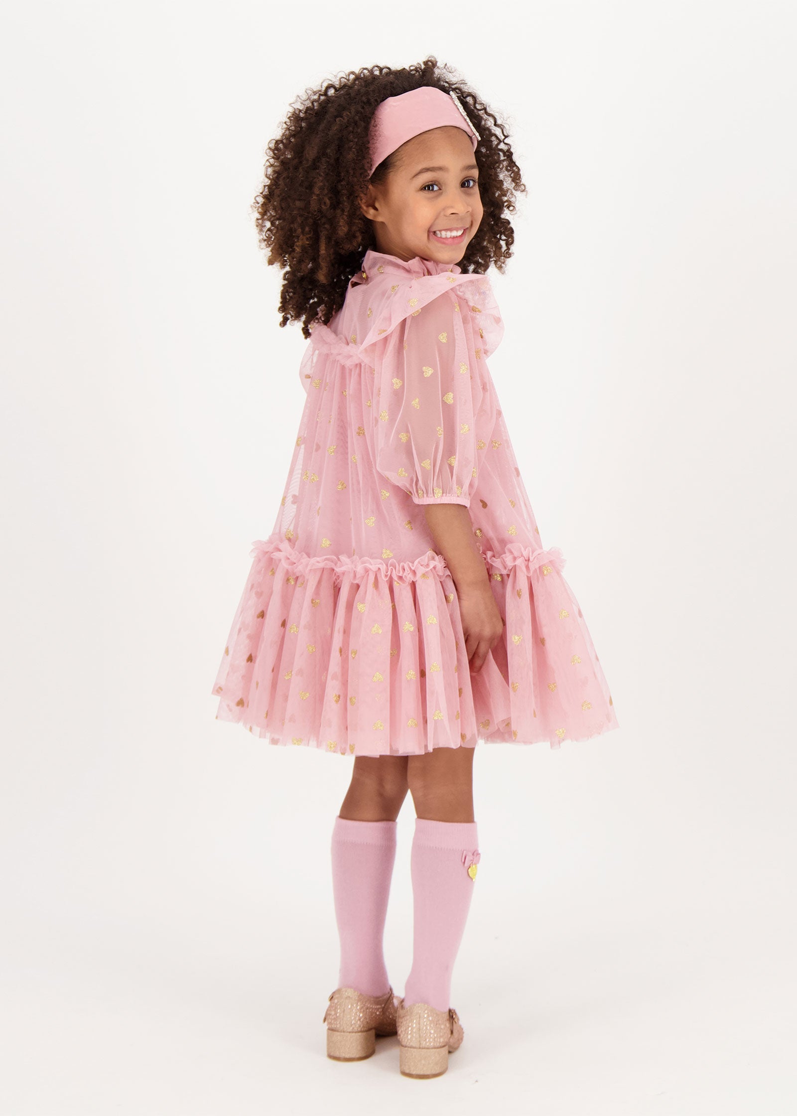 Myrtle Heart Tulle Dress Tea Rose