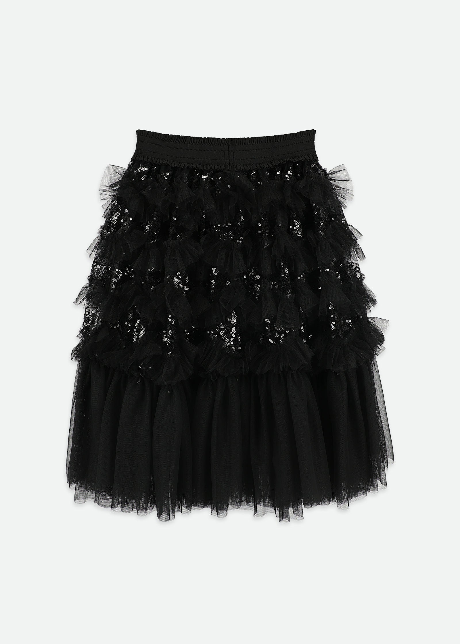 Nadine Long Sequin Skirt Black