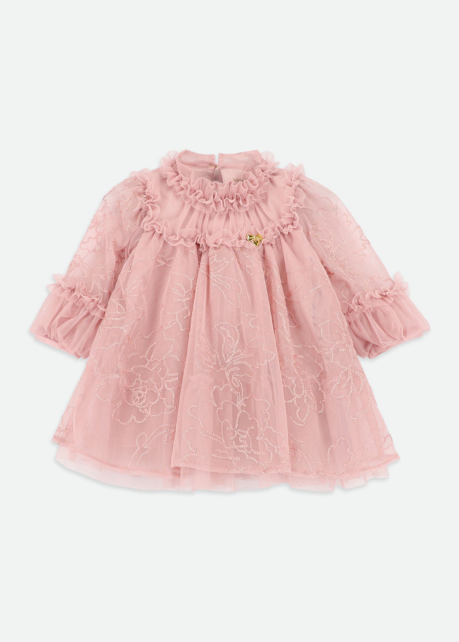 Nadiya Stitch Embroidery Baby Dress Vintage Pink