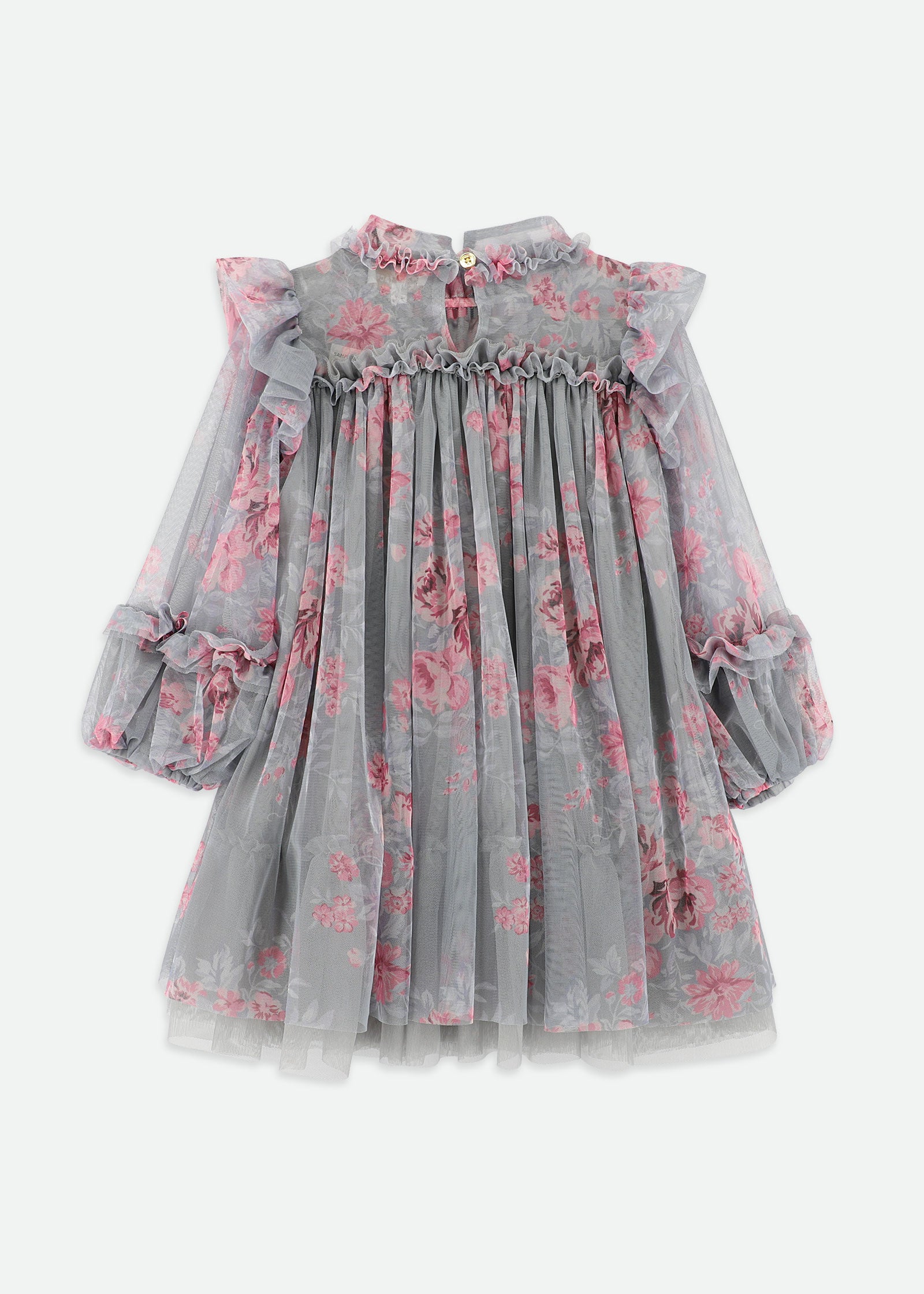 Nadiya Post Print Tulle Dress Grey
