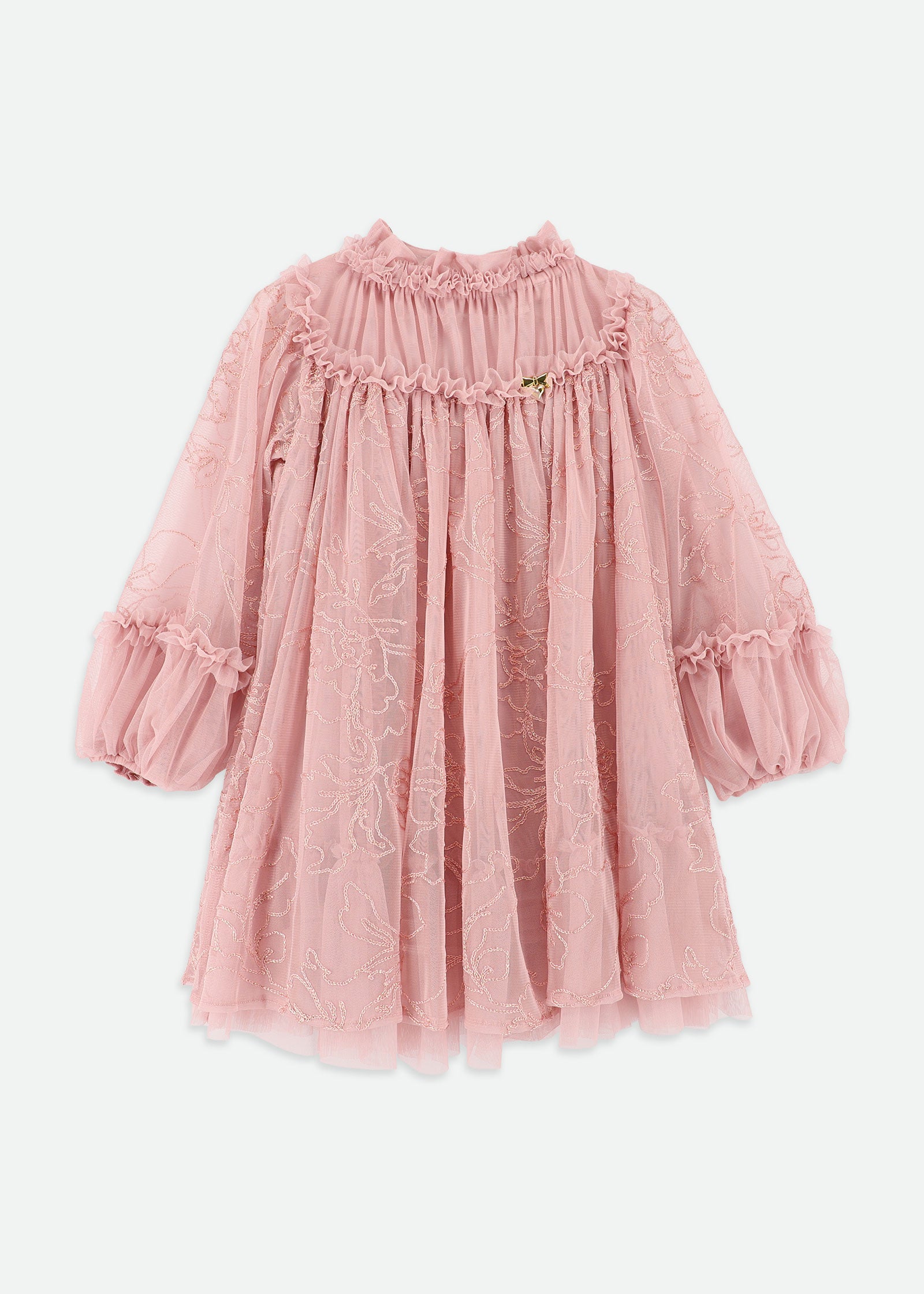Nadiya Stitch Embroidery Dress Vintage Pink