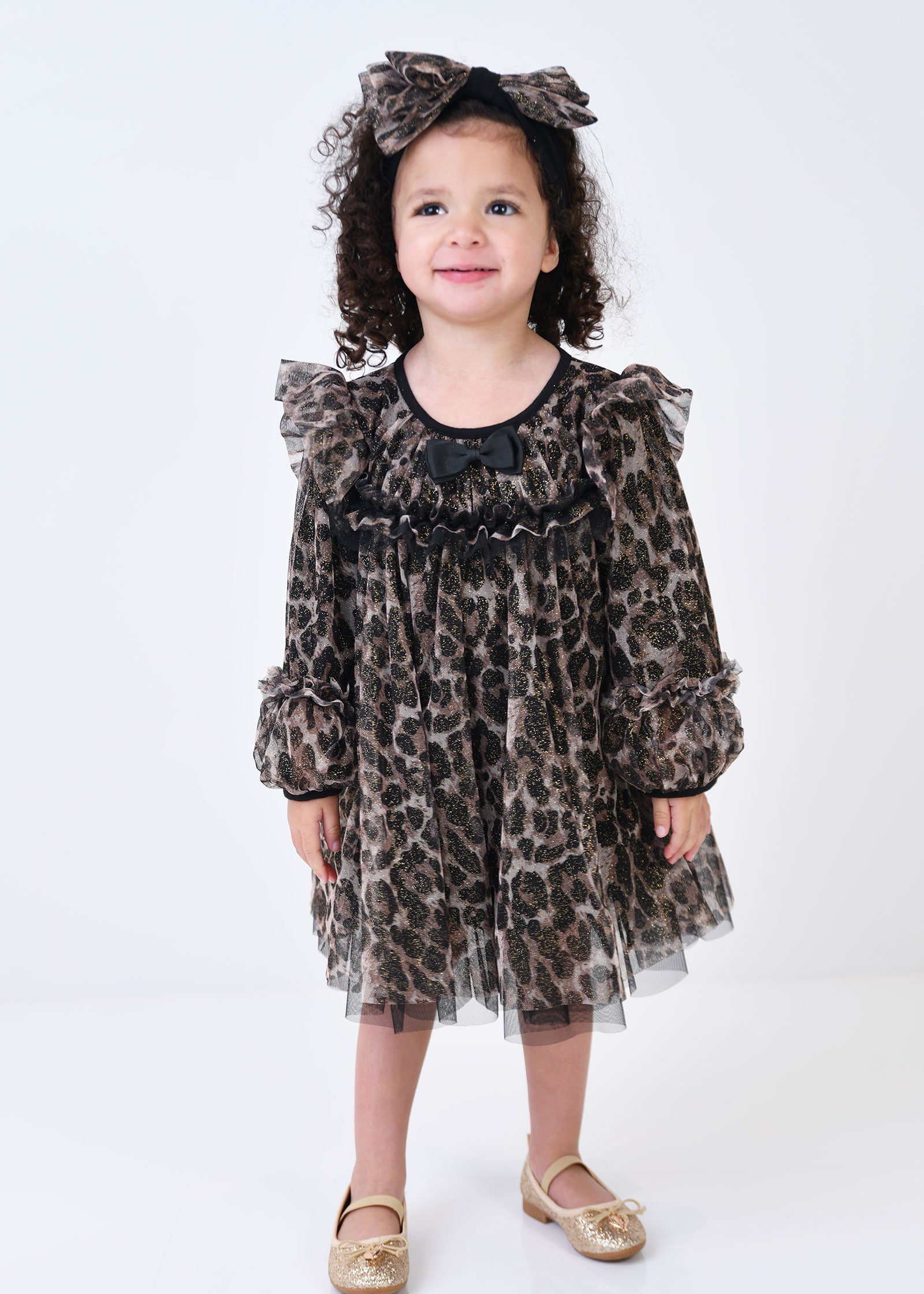 Nadiya Baby Leopard Dress Black
