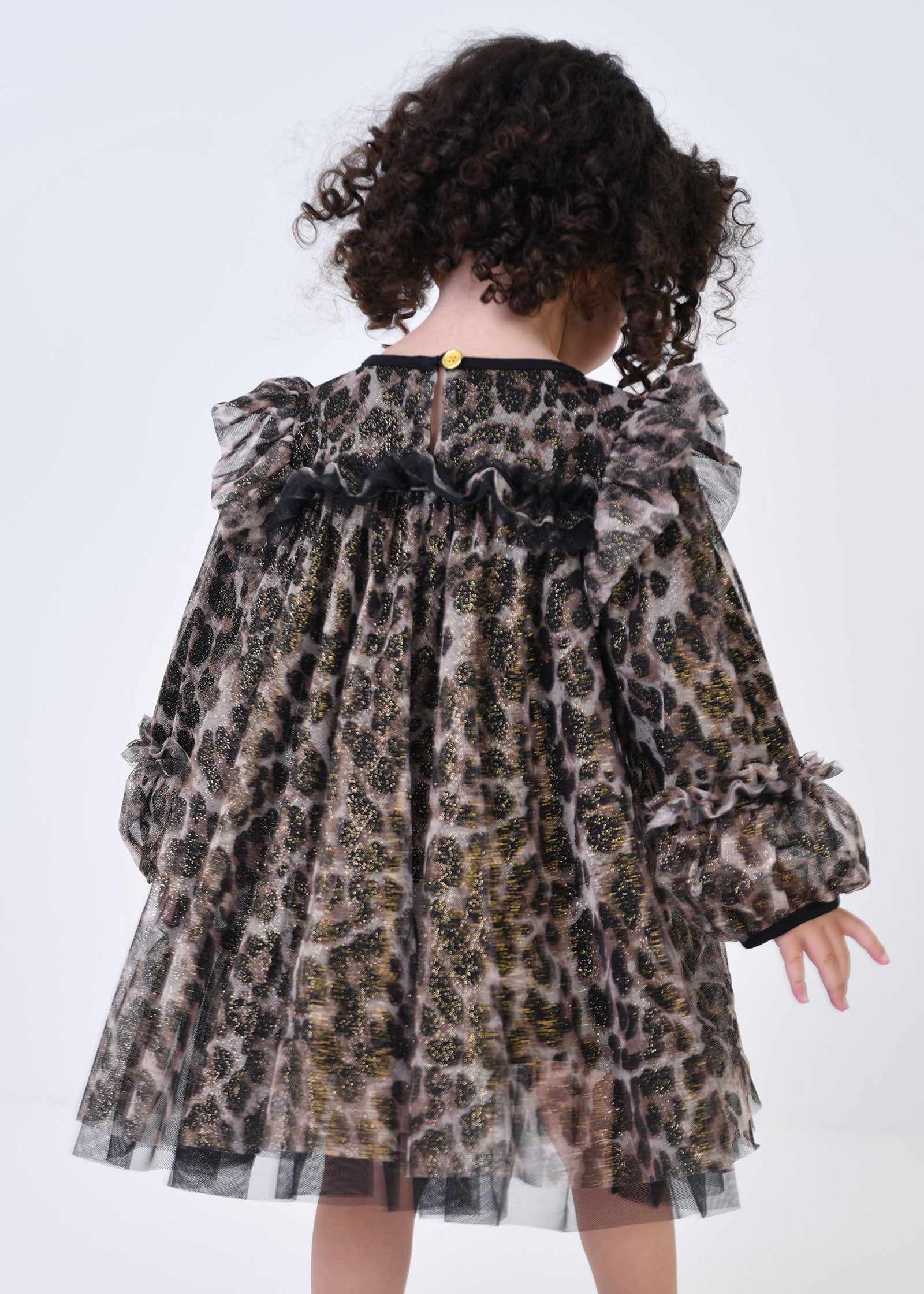 Nadiya Baby Leopard Dress Black