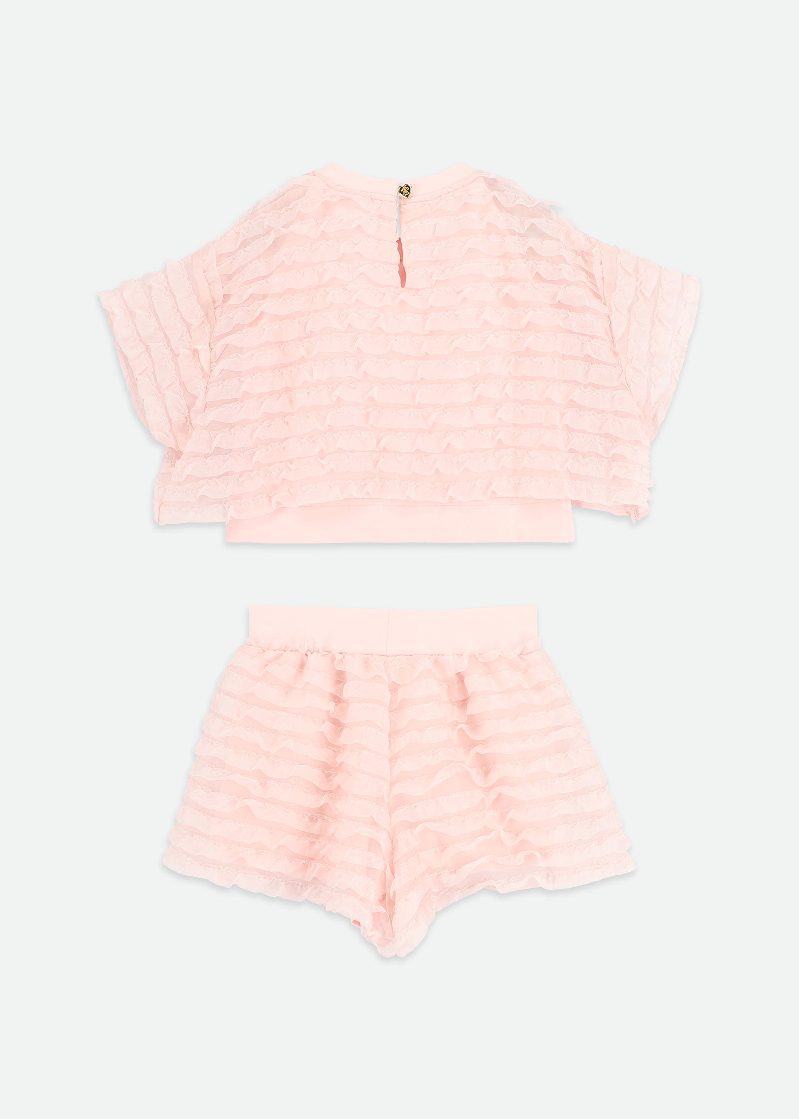 Natalia Frilly Tee And Short Set Pale Pink