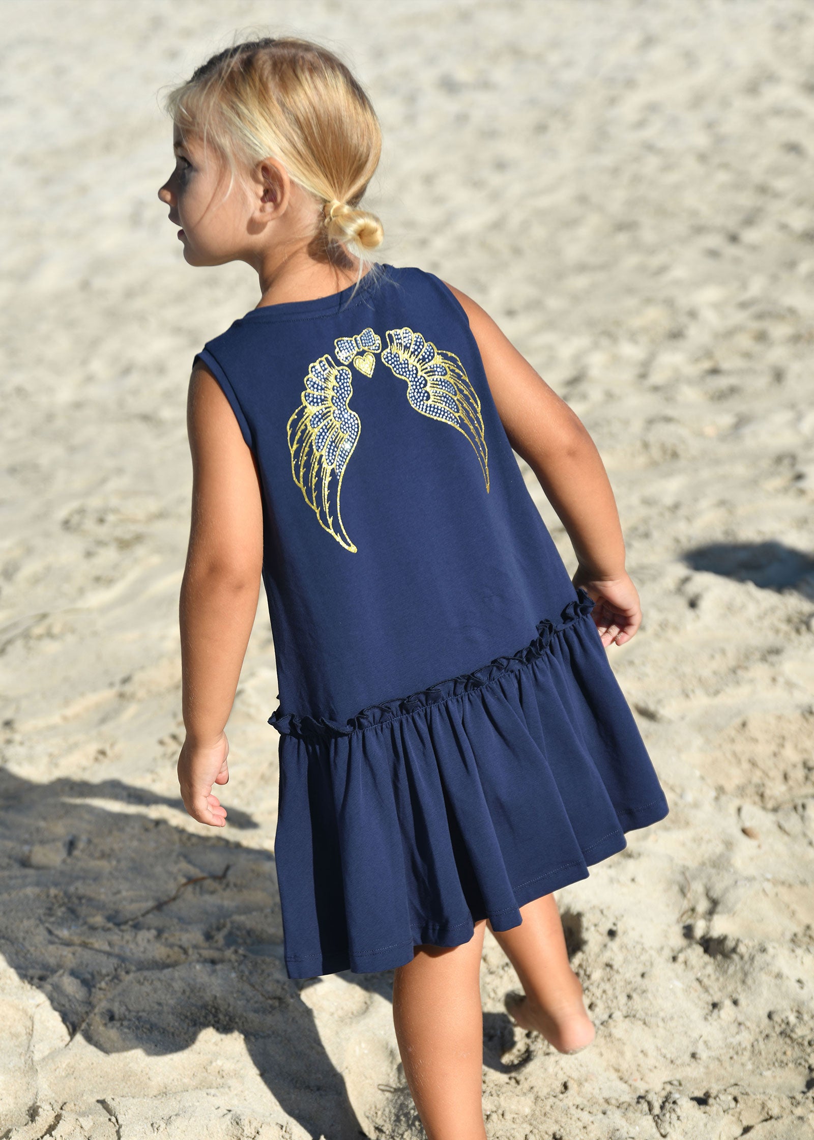 Navigator Printed Wings Dress Navy