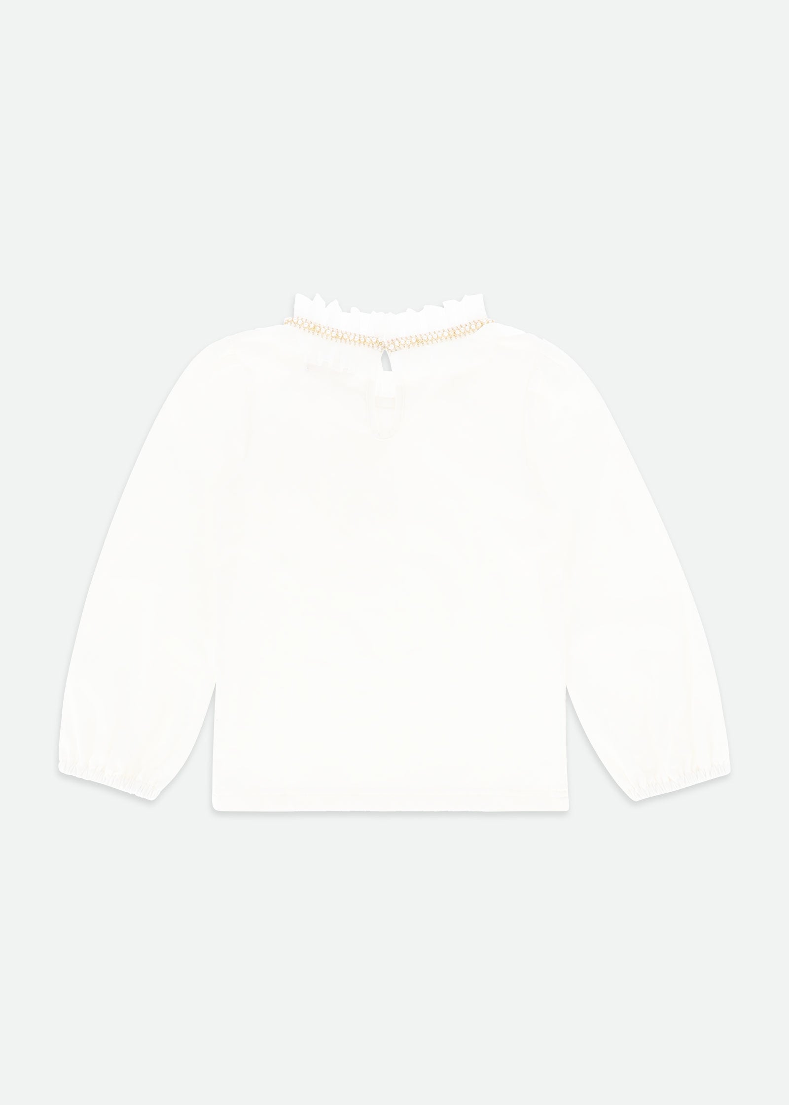 Nell Pleated Collar Top Snowdrop