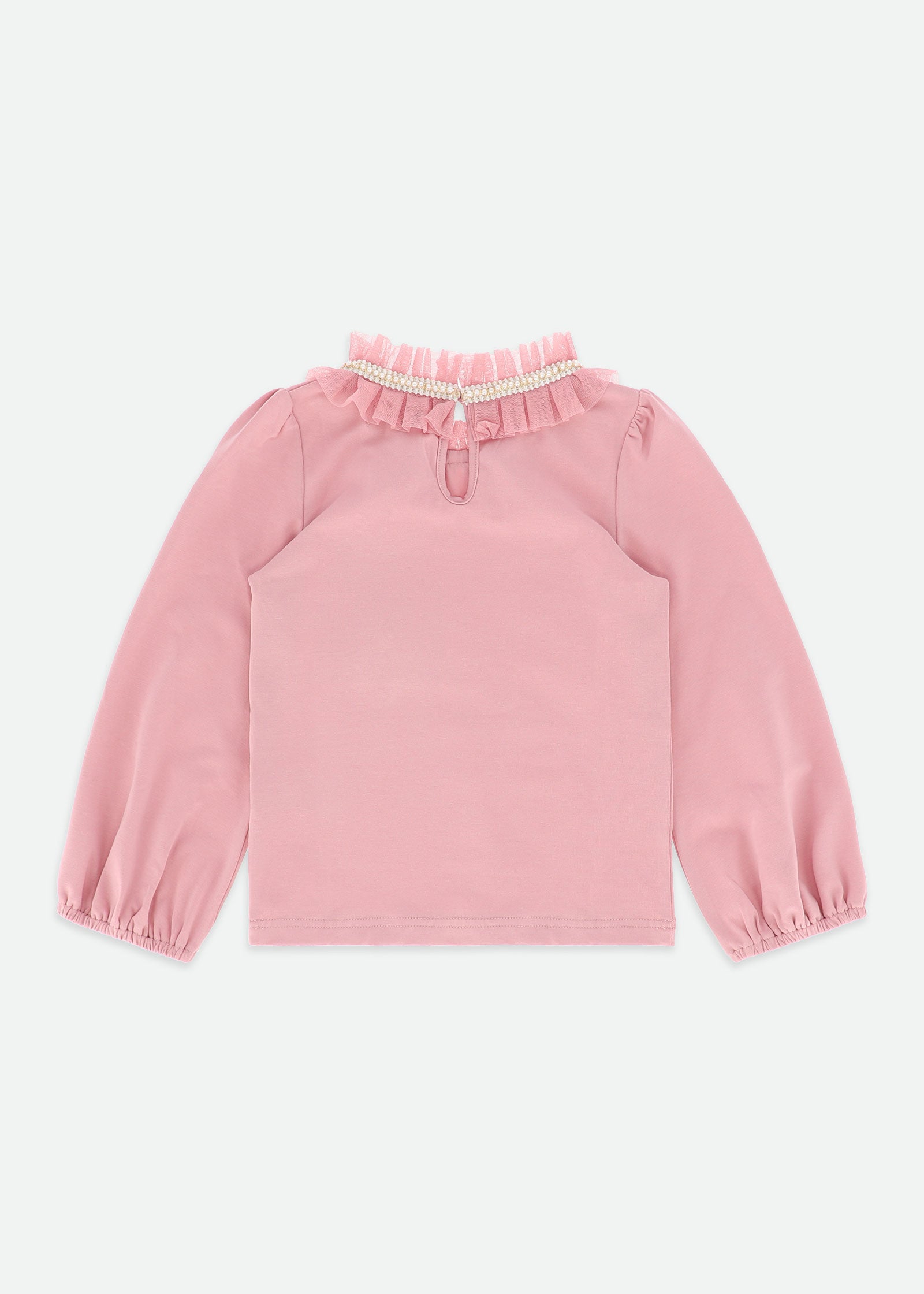 Nell Pleated Collar Top Tea Rose
