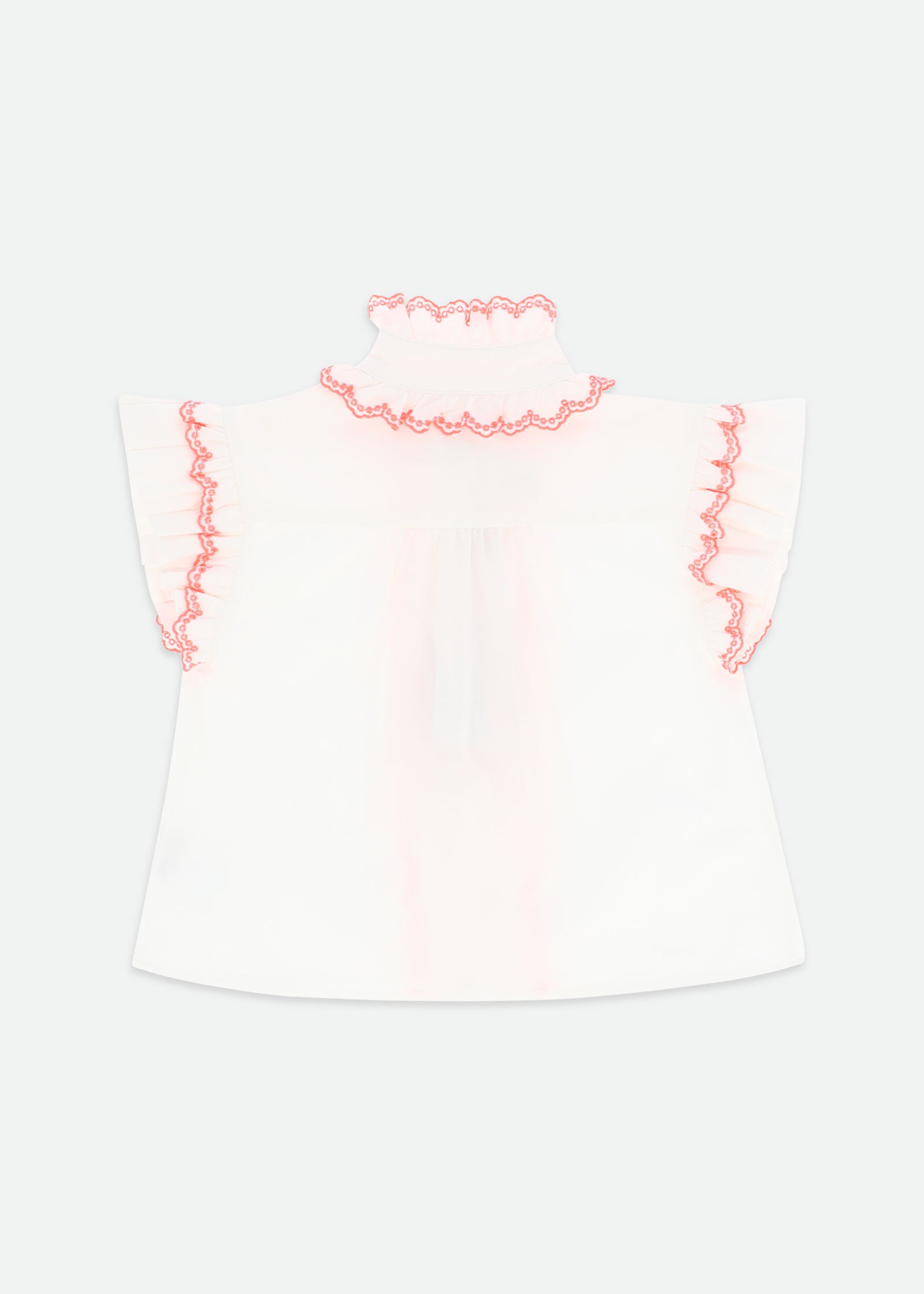 Neo Short Sleeve Blouse White/Orange