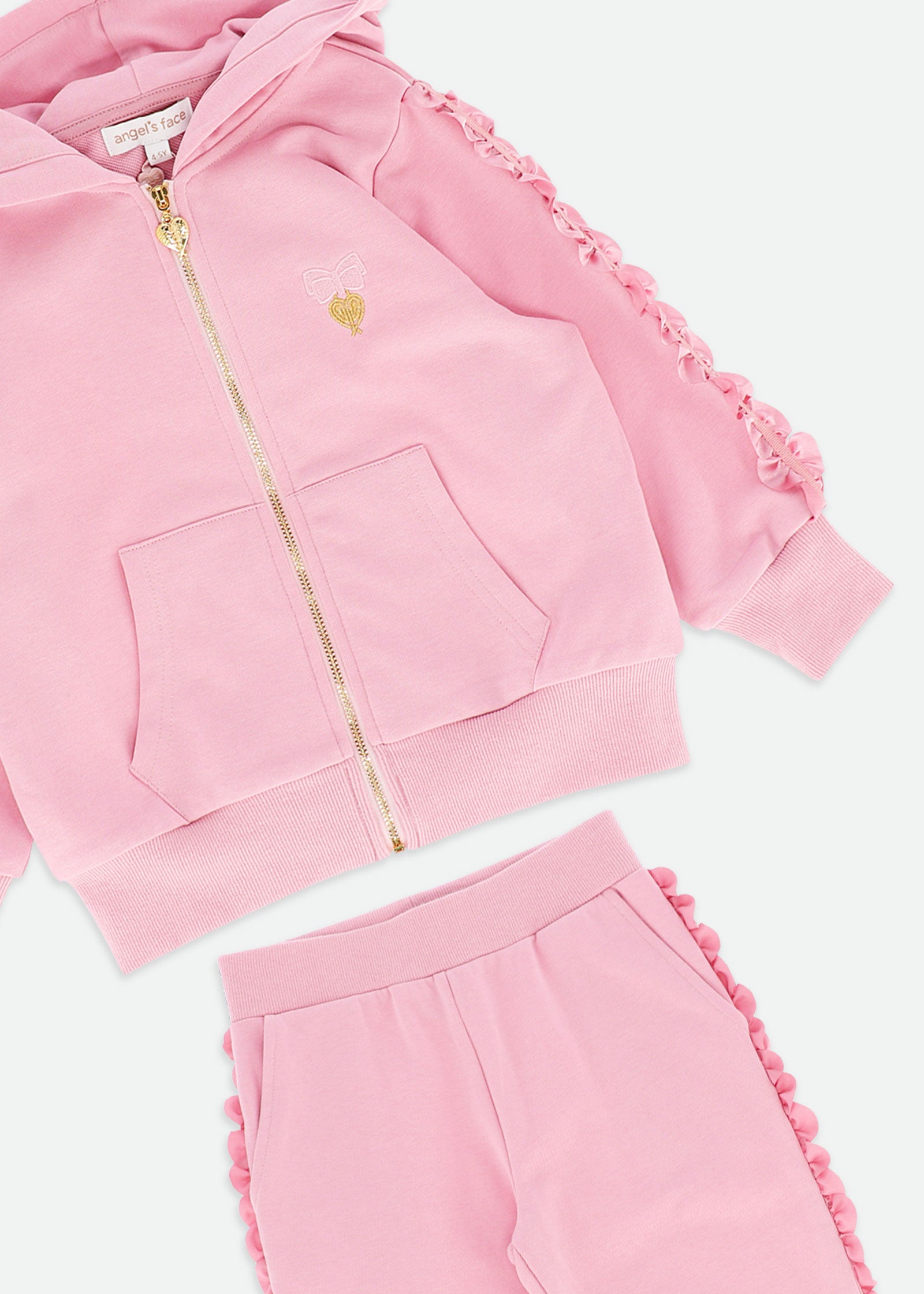 Nerys Satin Trim Tracksuit Tea Rose