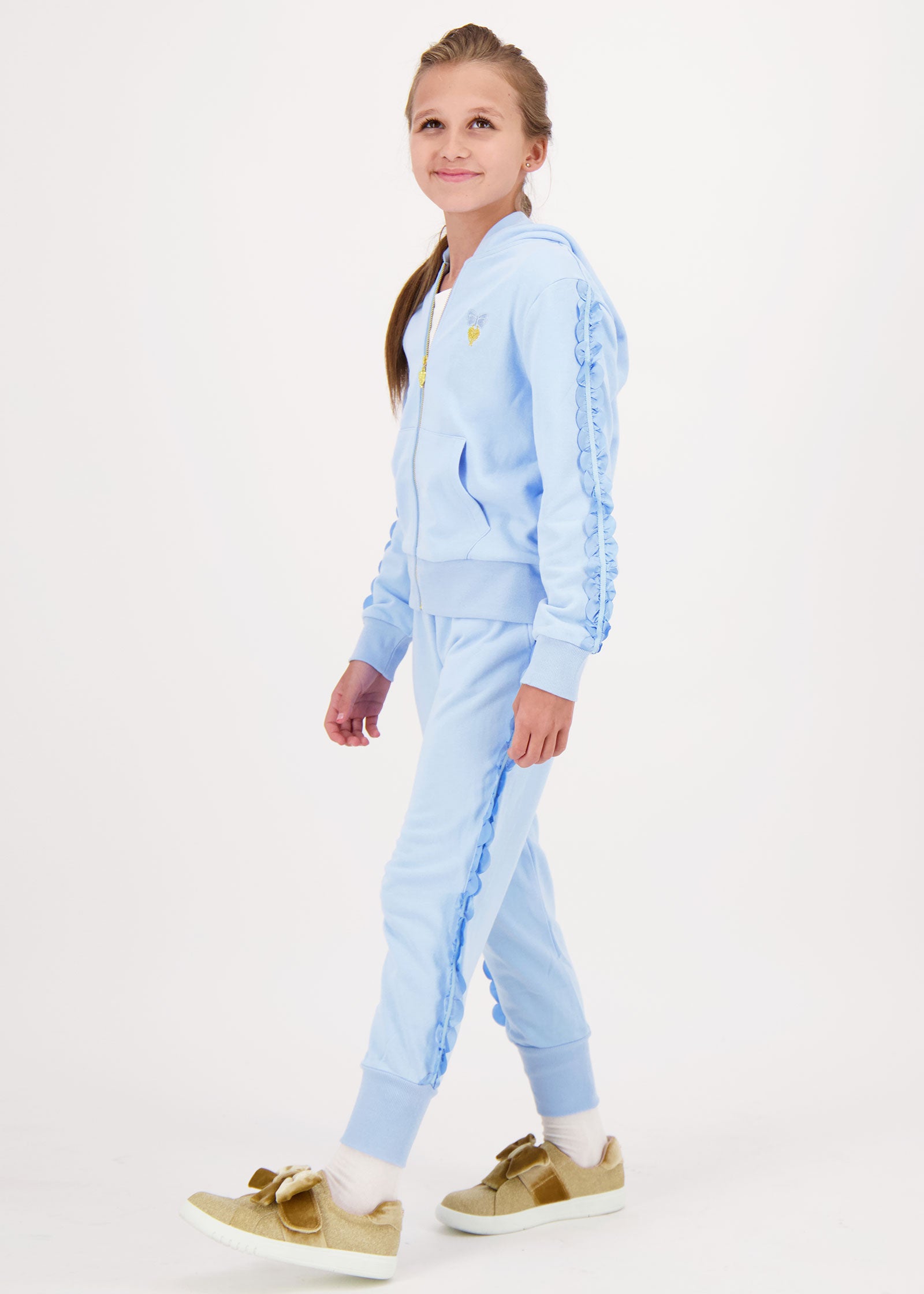 Nerys Satin Trim Tracksuit Baby Blue