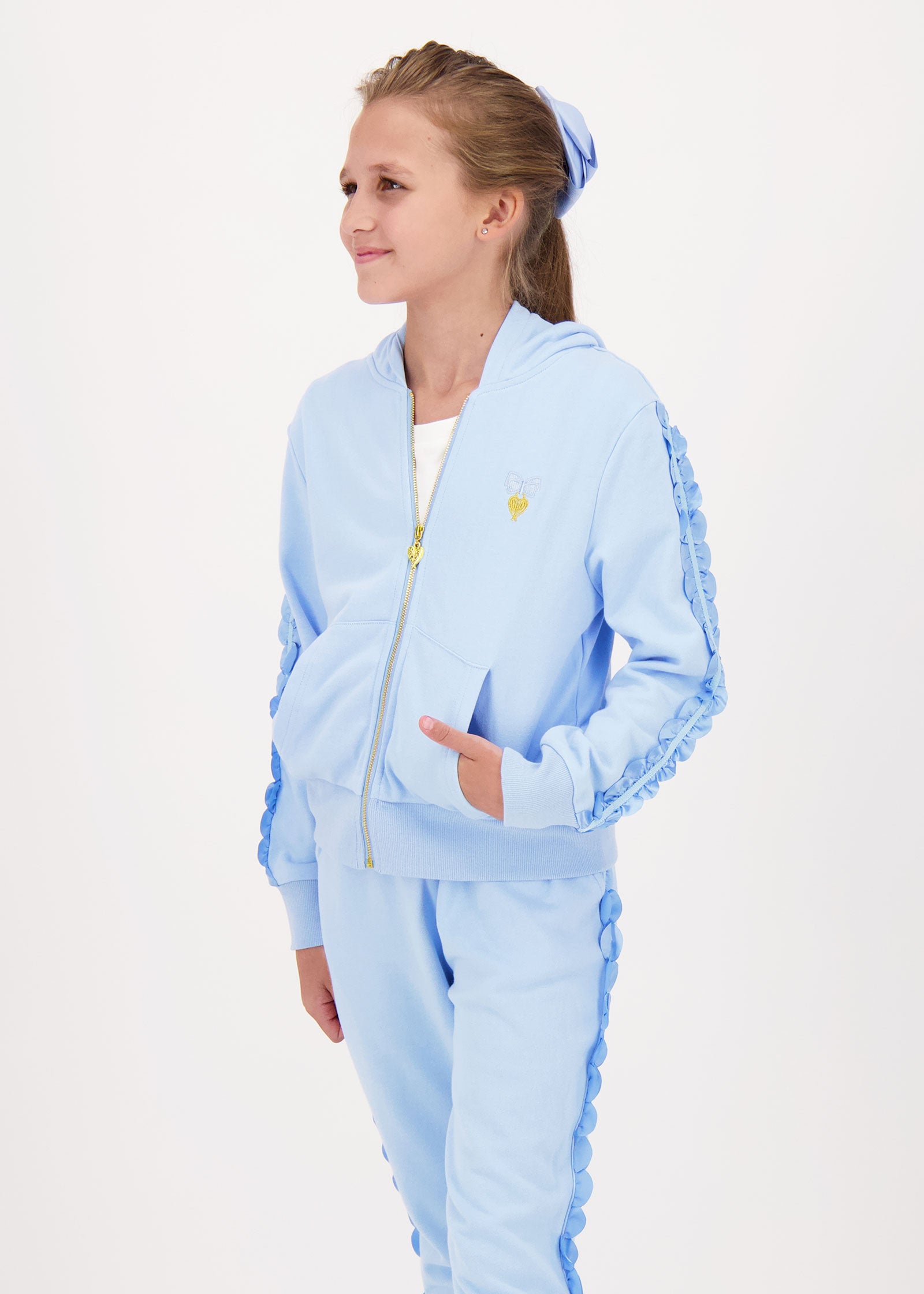 Nerys Satin Trim Tracksuit Baby Blue