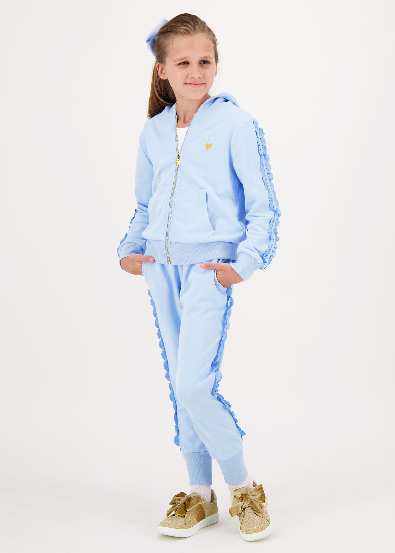 Nerys Satin Trim Tracksuit Baby Blue