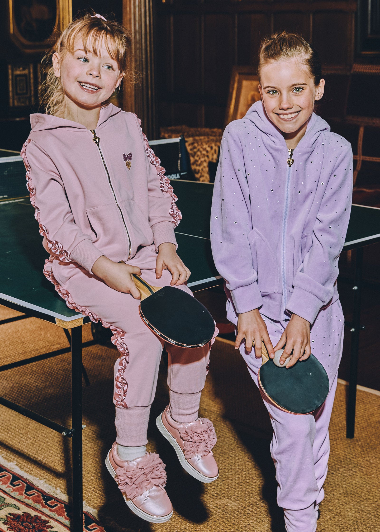 Nerys Satin Trim Tracksuit Tea Rose