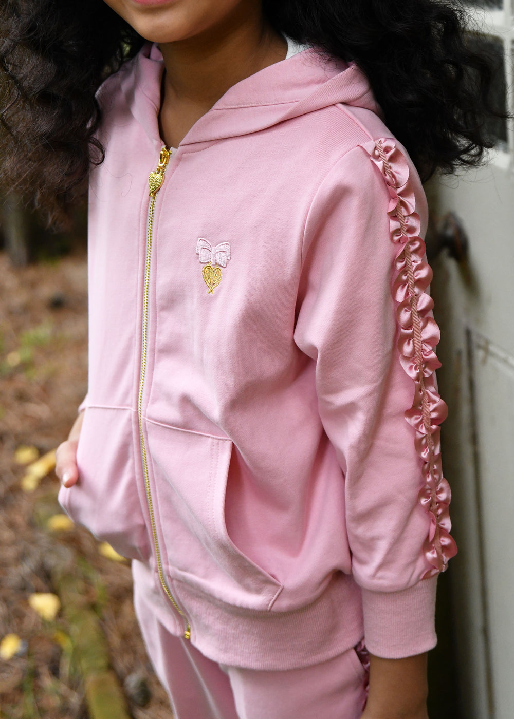 Nerys Satin Trim Tracksuit Tea Rose